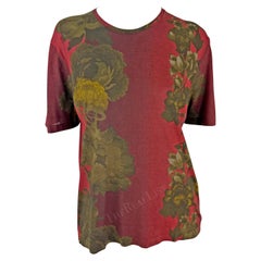 S/S 1999 Gucci by Tom Ford Red Floral Short Sleeve Men's T-Shirt