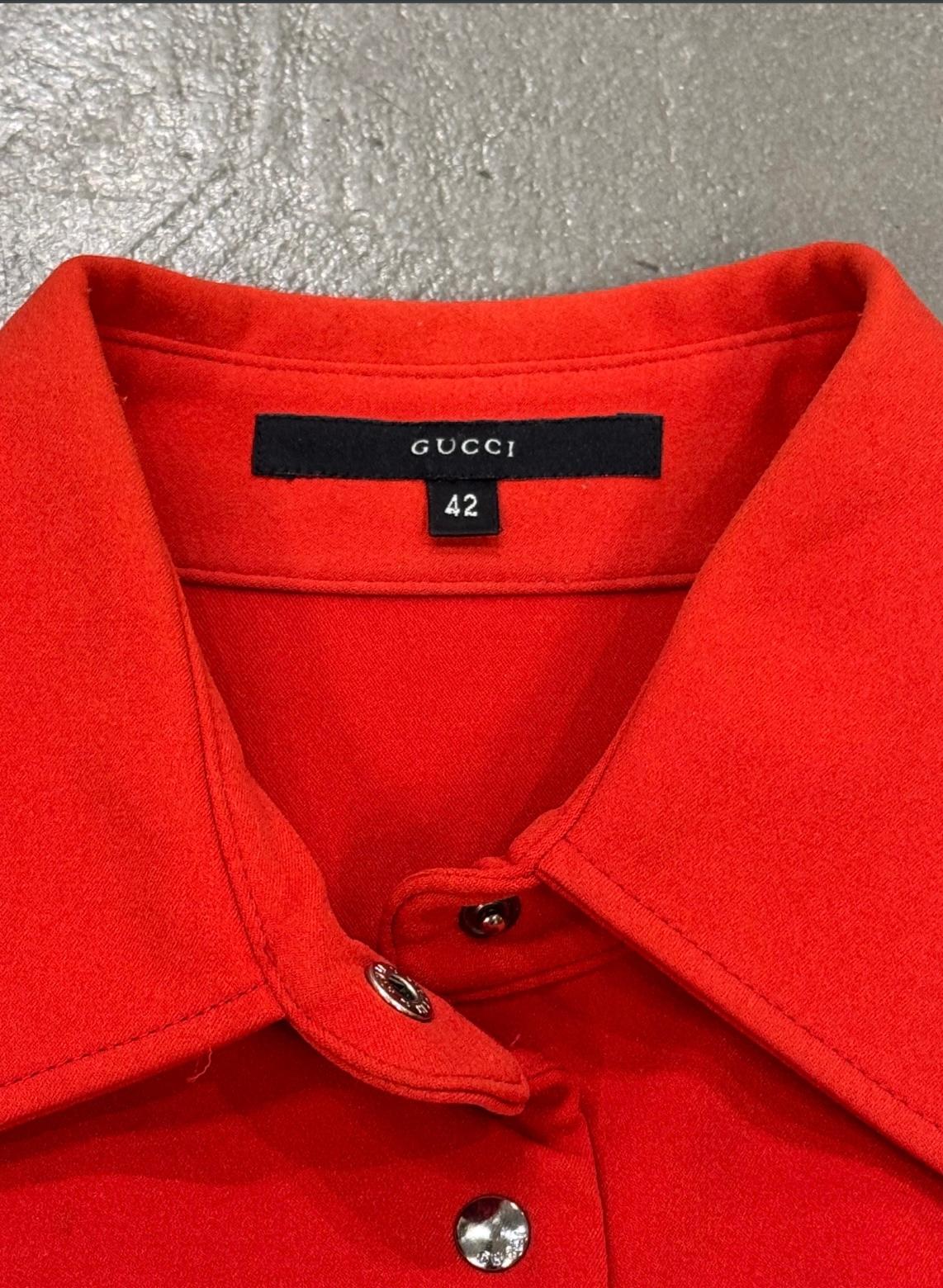 S/S 1999 Gucci by Tom Ford rot getäfelte Jacke Damen im Angebot