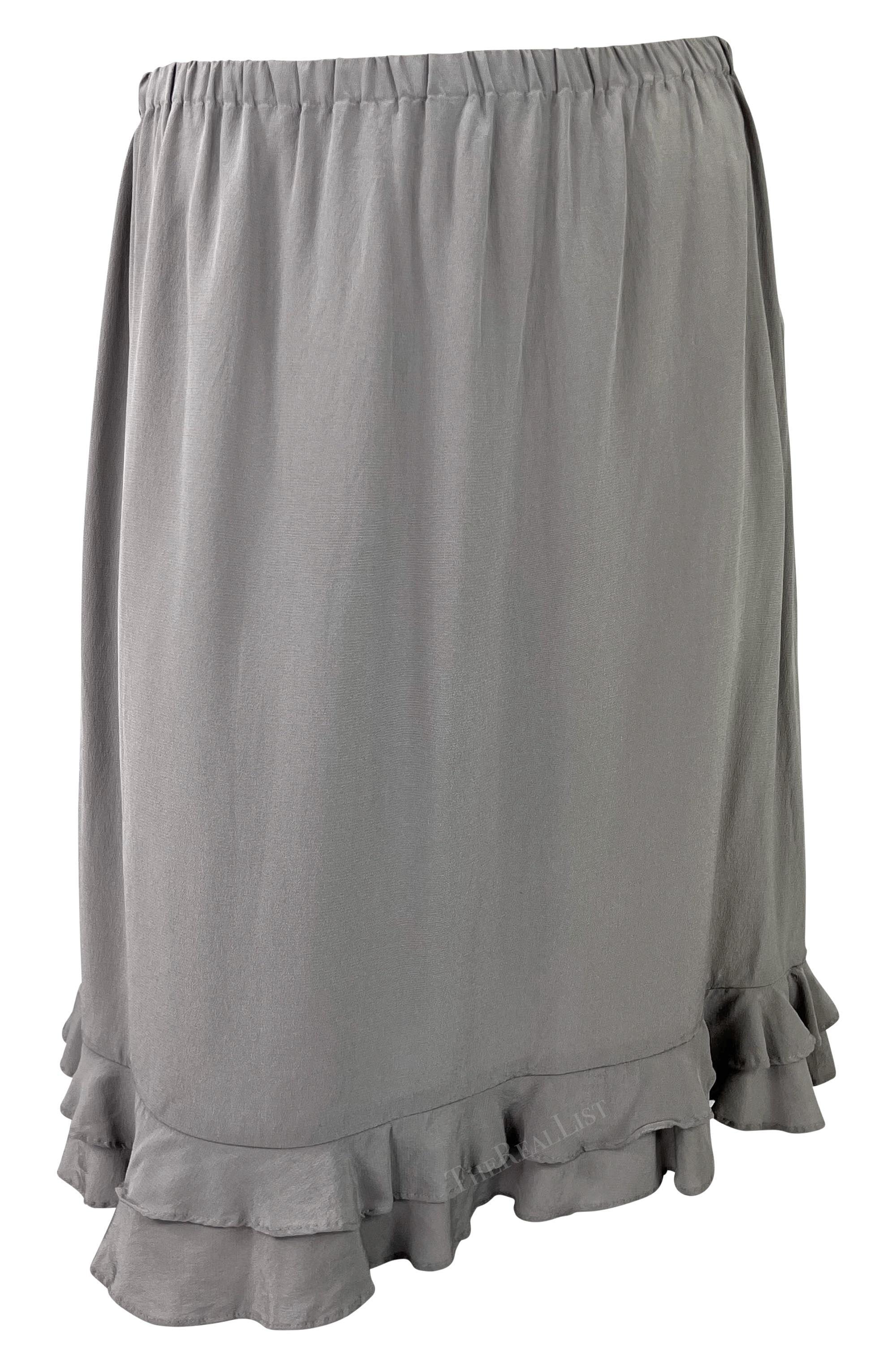 P/E 1999 Gucci by Tom Ford con maniche lunghe in seta increspate, top e gonna in vendita 6