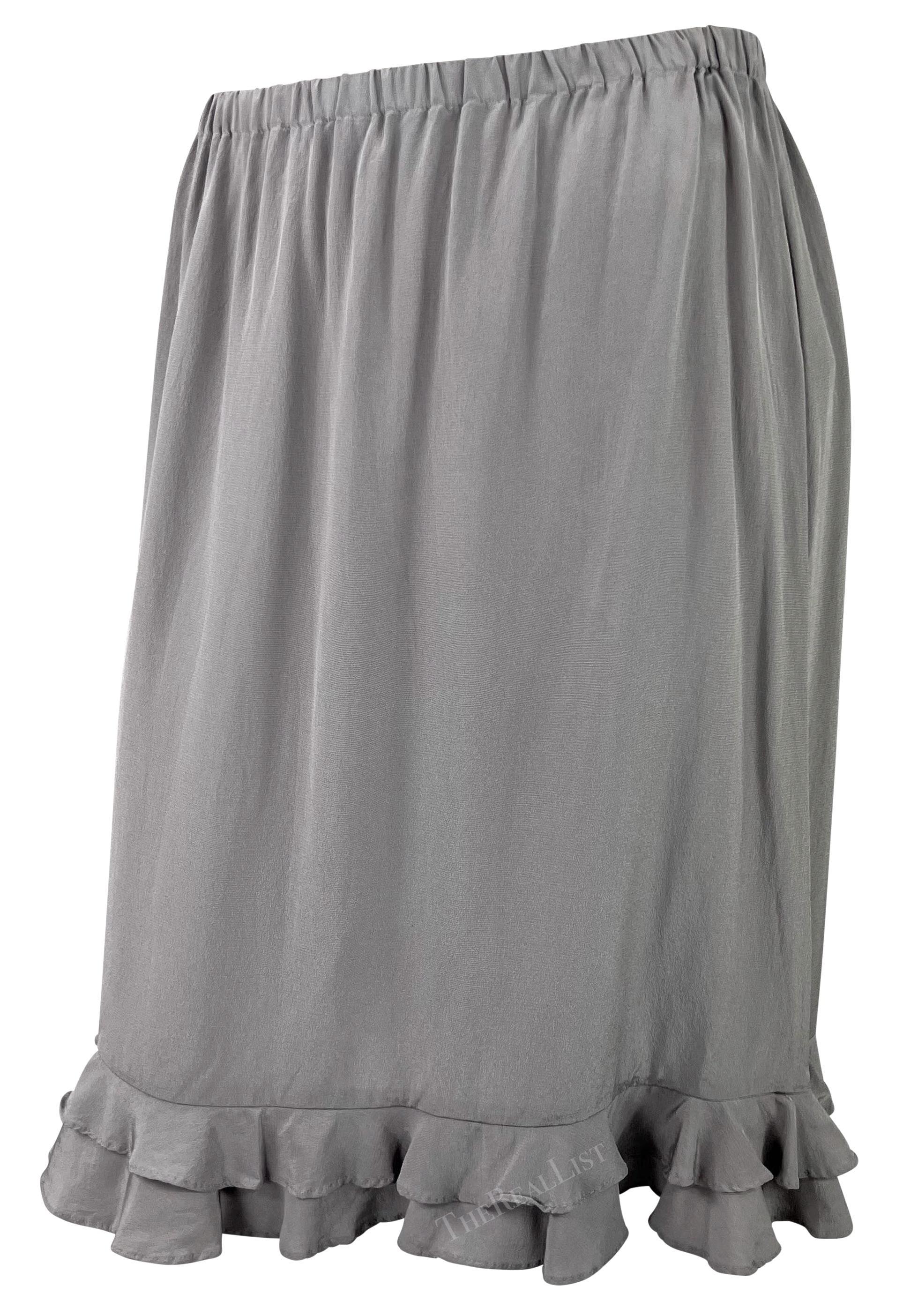 P/E 1999 Gucci by Tom Ford con maniche lunghe in seta increspate, top e gonna in vendita 7