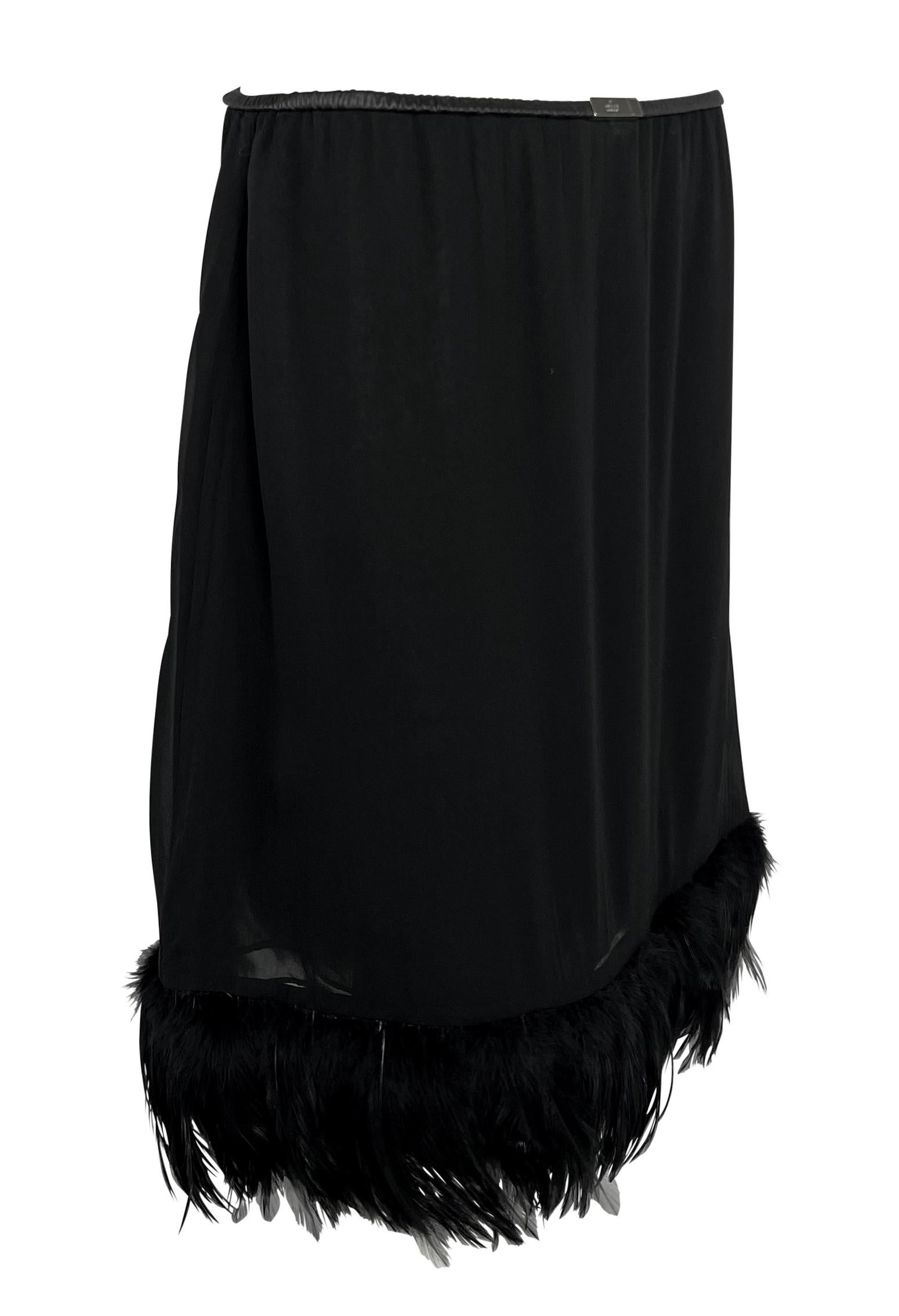 S/S 1999 Gucci by Tom Ford Runway Ad Black Chiffon Feather Skirt For Sale 7