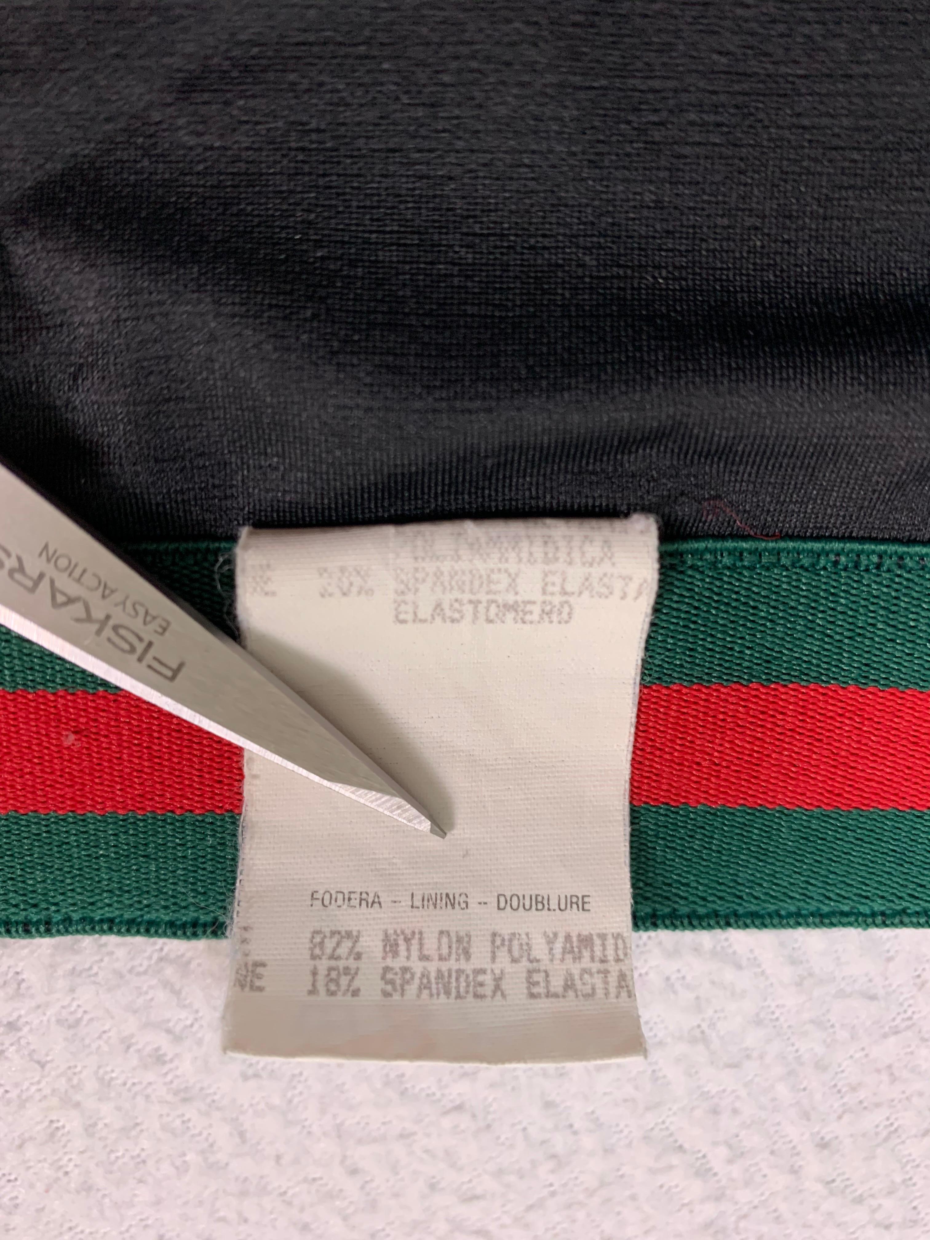 S/S 1999 Gucci Tom Ford Black Green Red Striped Strapless High Waist Bikini In Good Condition In Yukon, OK