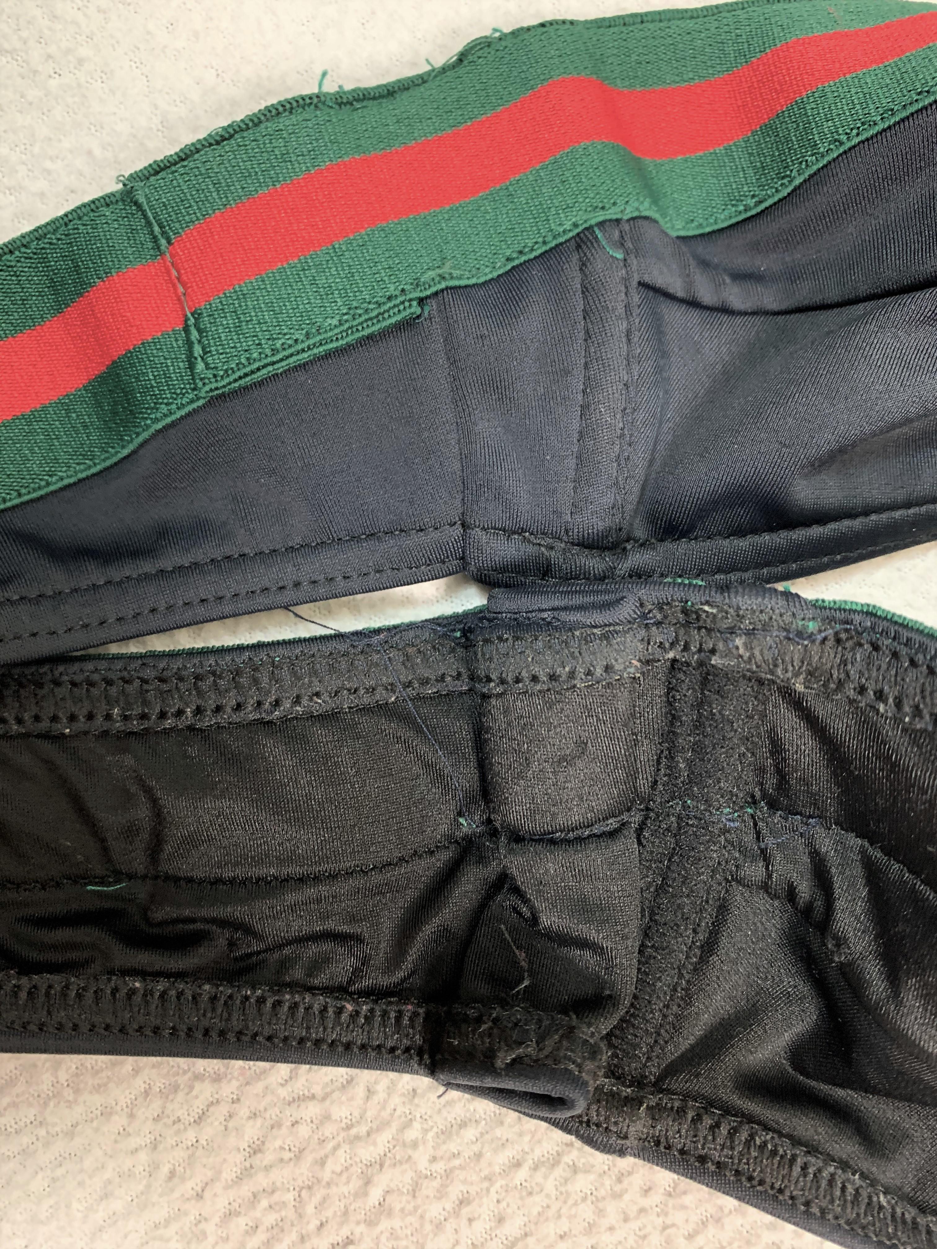 Women's S/S 1999 Gucci Tom Ford Black Green Red Striped Strapless High Waist Bikini