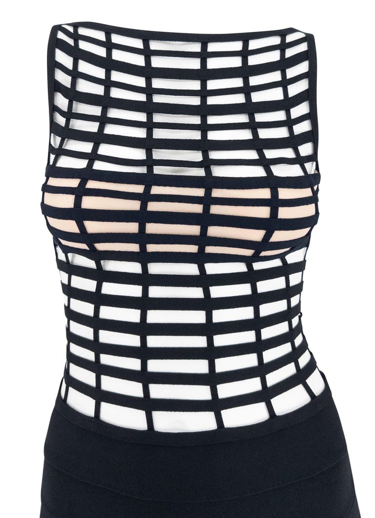 herve leger black cut out dress Herve Leger Bandage Cut-out Midi Dress