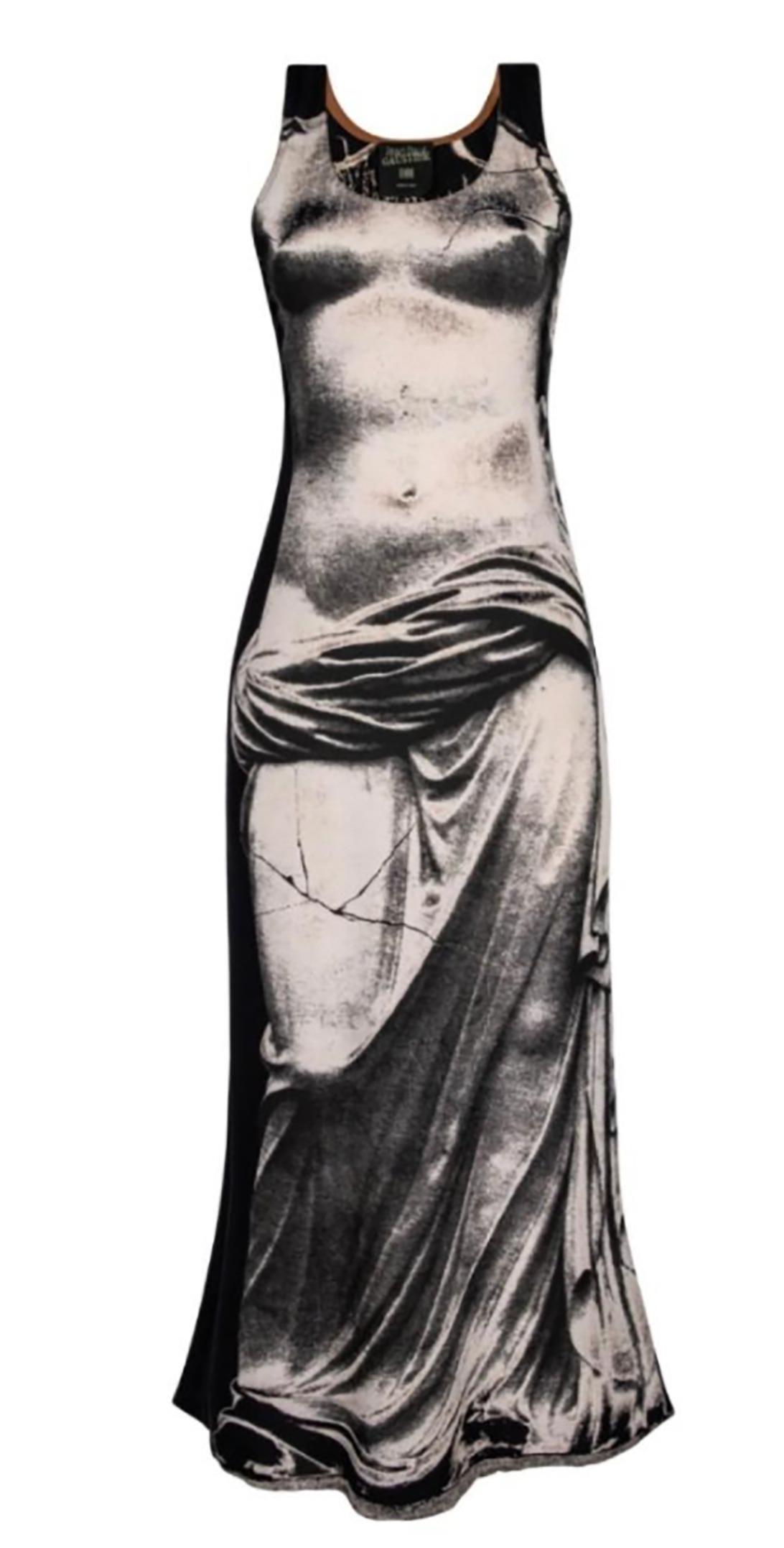 S/S 1999 Jean Paul Gaultier Silk Statue Dress 1