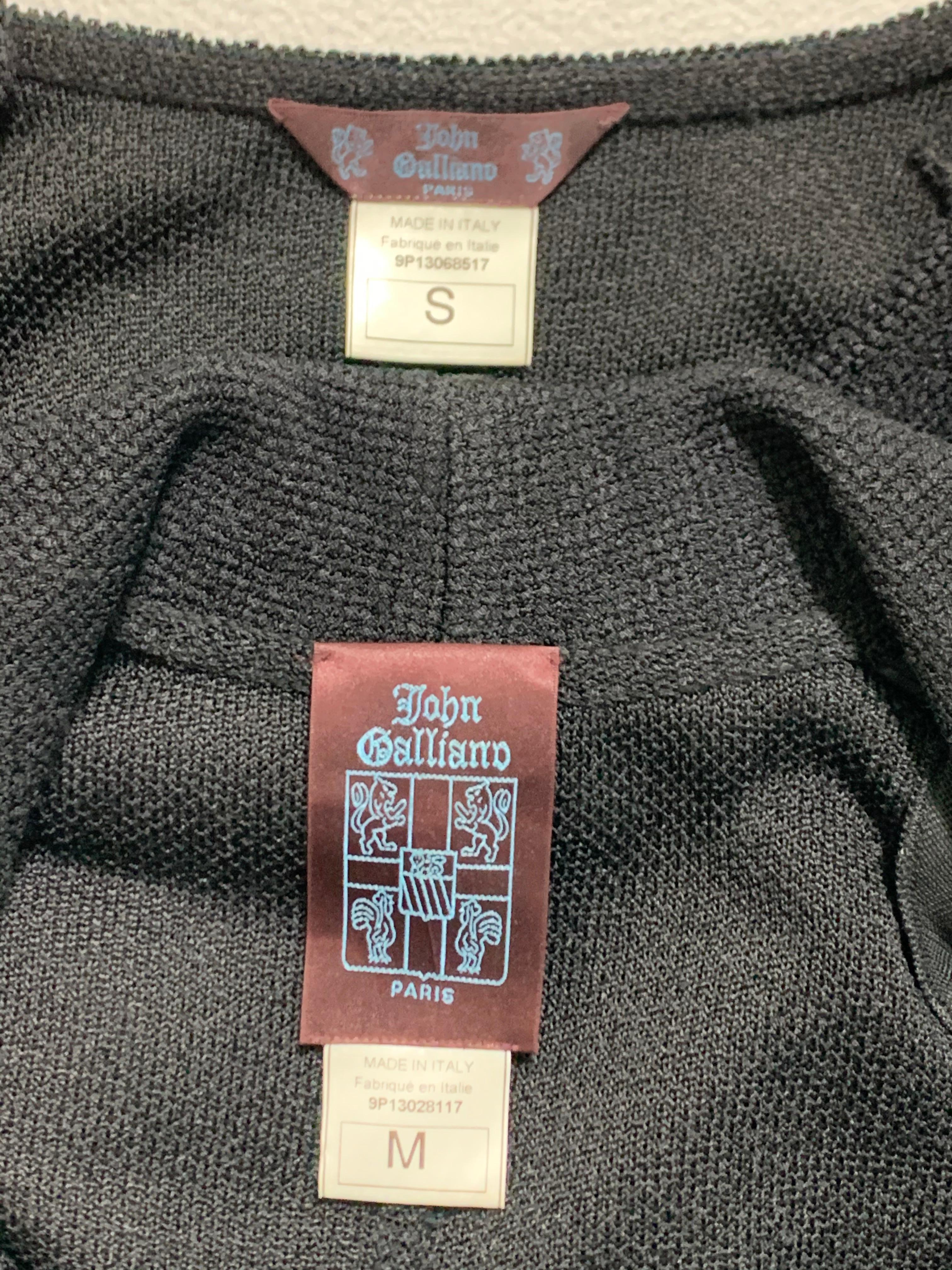 S/S 1999 John Galliano Black Knit Skater Mini Dress & Jacket Set 2