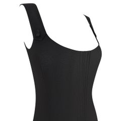 S/S 1999 John Galliano Black Stretch Pleated Sleeveless Pencil Dress