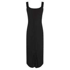 S/S 1999 John Galliano Black Stretch Pleated Sleeveless Pencil Dress