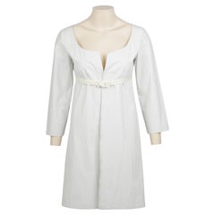 S/S 1999 Miu Miu Runway Belted Pale Grey Tech Dress
