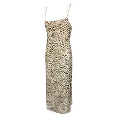 Roberto Cavalli - Stagione S/S 1999 - Vestito a sottoveste in satin con stampa leopardo