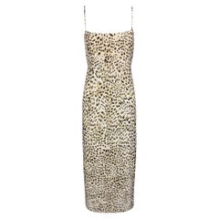 Roberto Cavalli - Stagione S/S 1999 - Vestito a sottoveste in satin con stampa leopardo