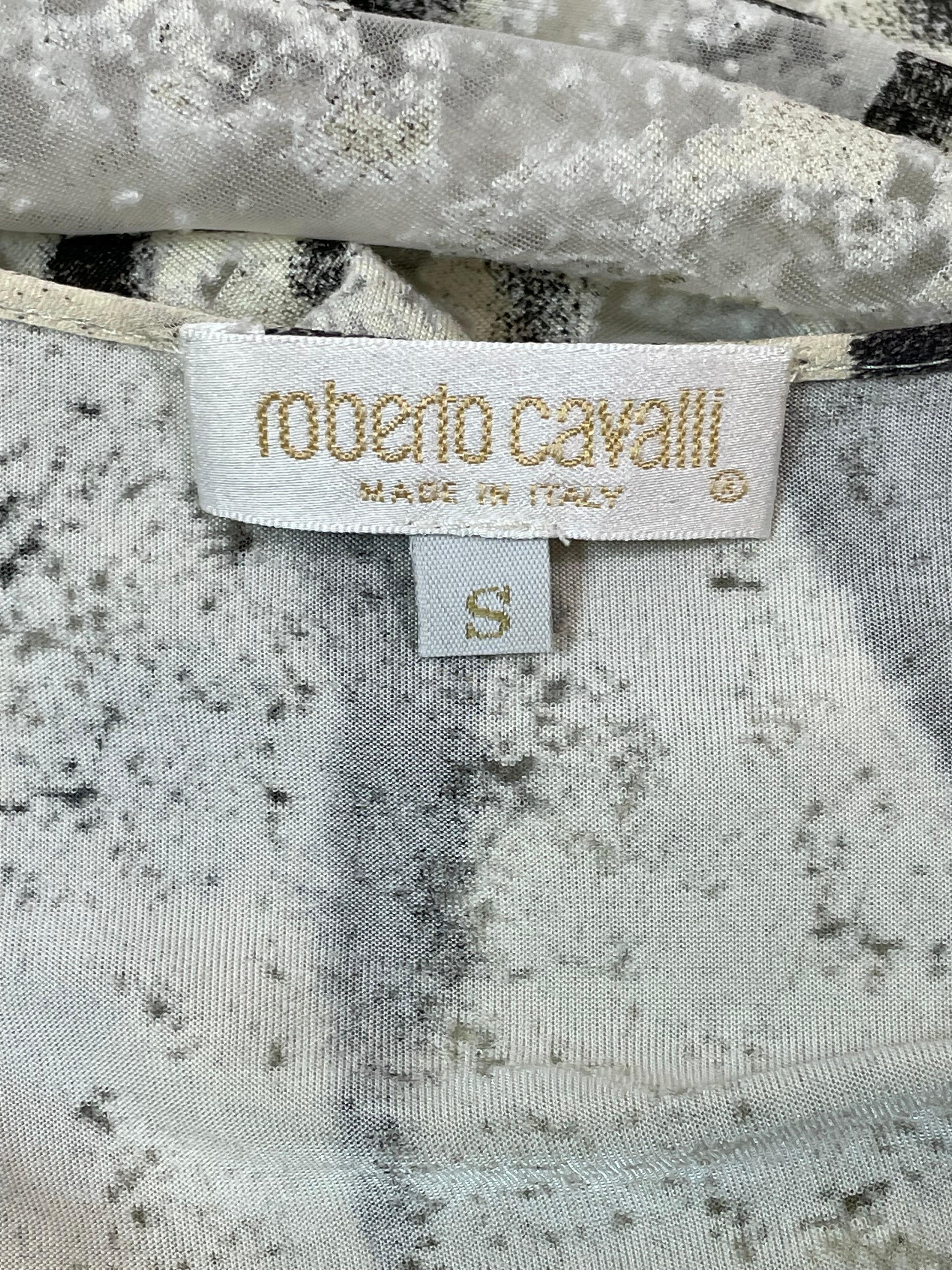 S/S 1999 Roberto Cavalli Runway Sheer White & Zebra Maxi Dress In Good Condition In Yukon, OK