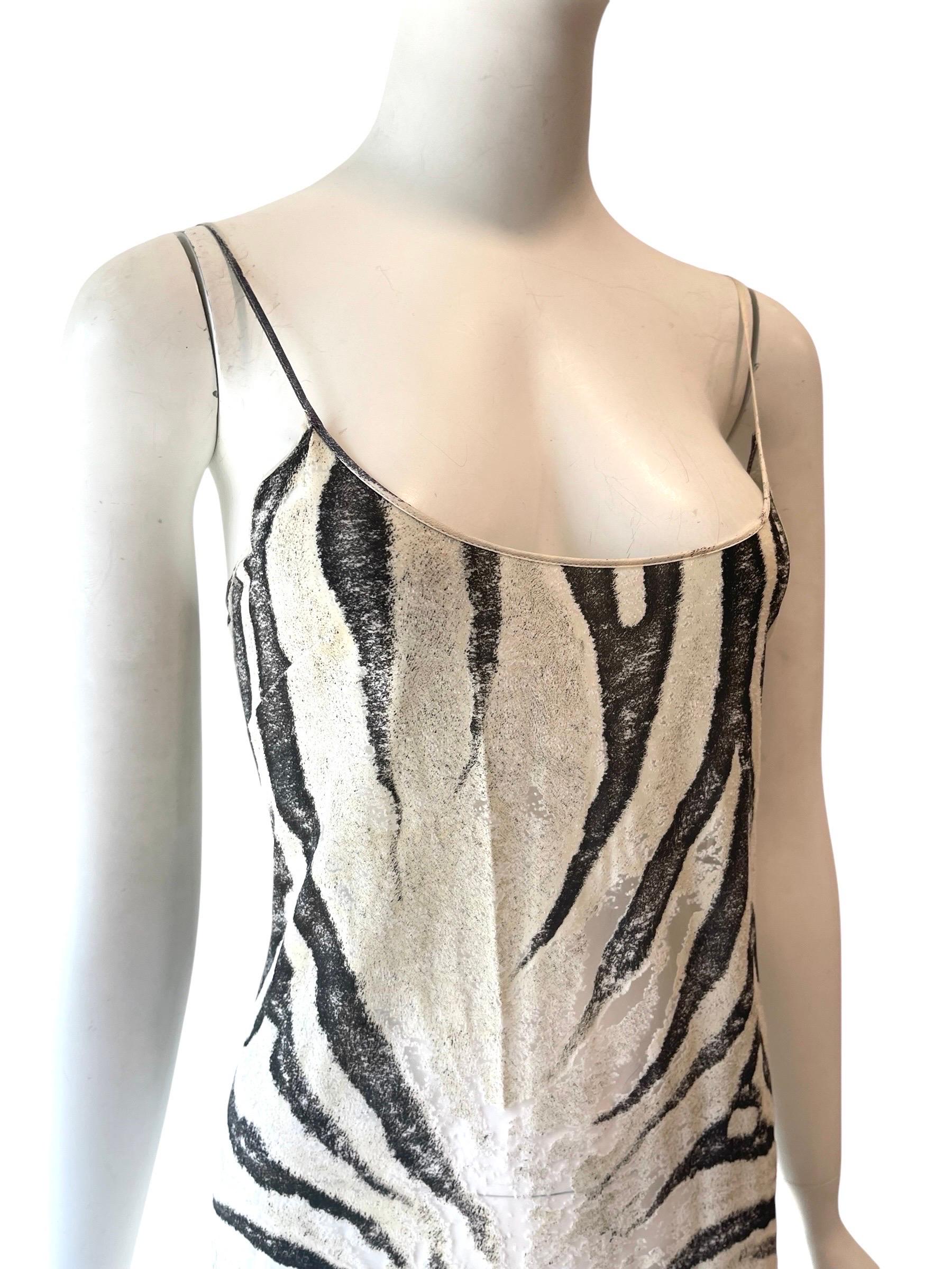 De las mujeres S/S 1999 Roberto Cavalli Vestido cebra transparente en venta