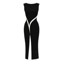 Vestido escultural con paneles en blanco y negro de Thierry Mugler, temporada primavera-verano 1999