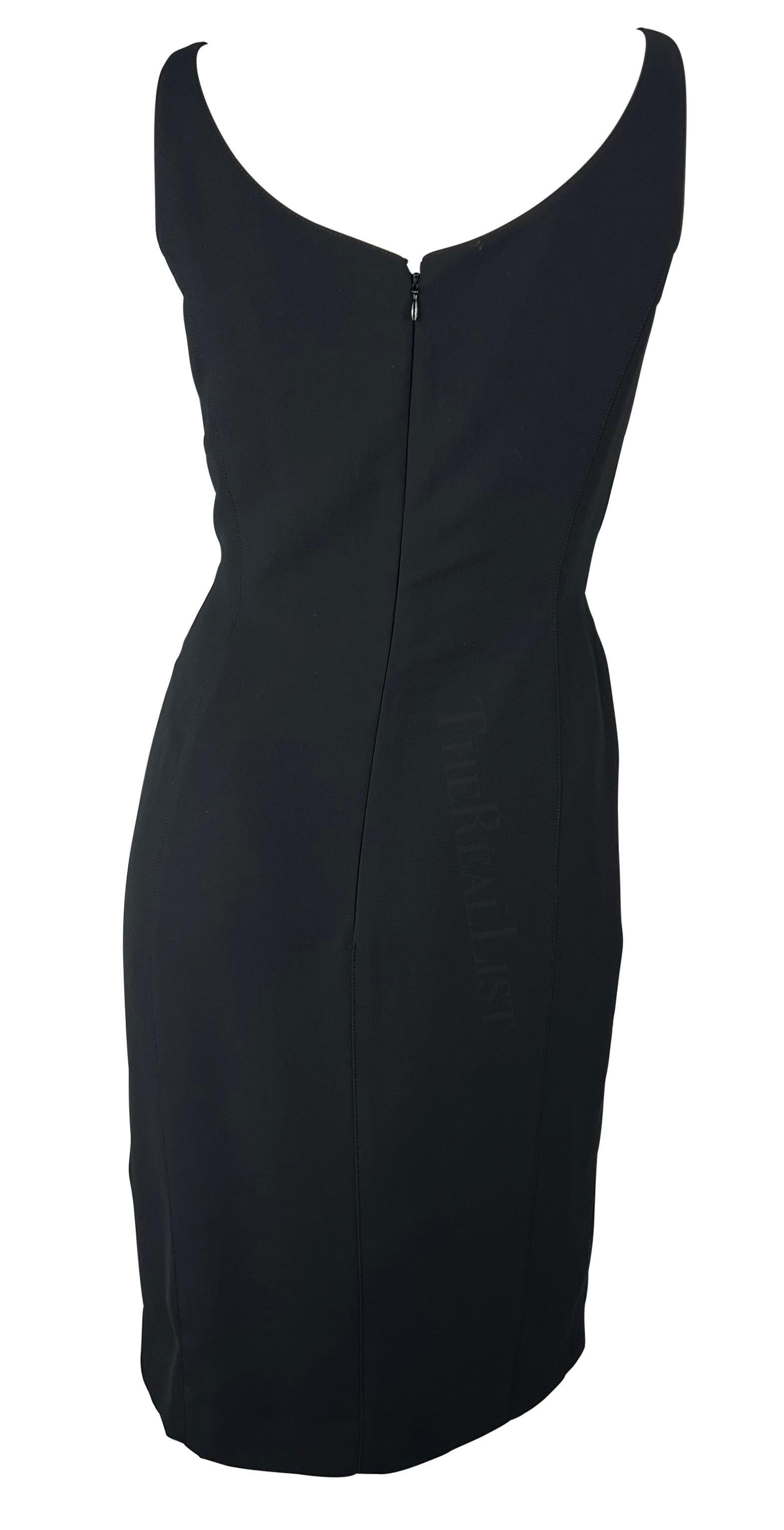 1999 Thierry Mugler Kleines schwarzes Kleid mit Netzmuster Damen im Angebot