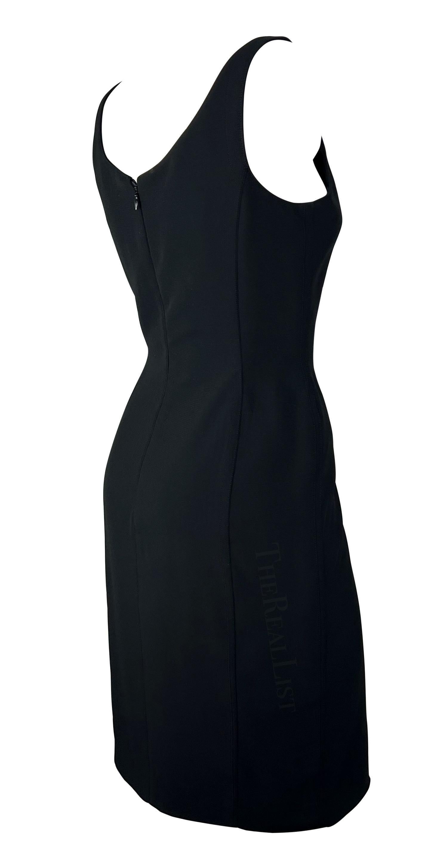 1999 Thierry Mugler Kleines schwarzes Kleid mit Netzmuster im Angebot 1