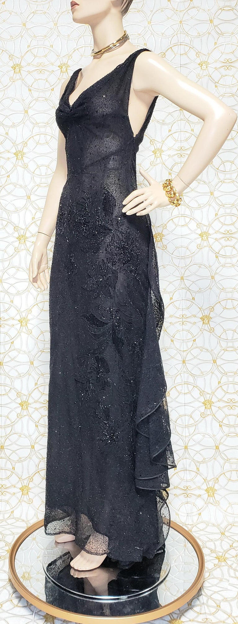 versace beaded dress Black Beaded A-Line Dress main image 1