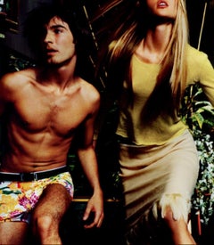 S/S 1999 Vintage Tom Ford for Gucci Nude Silk Skirt Set W/ Feathers Italian 38