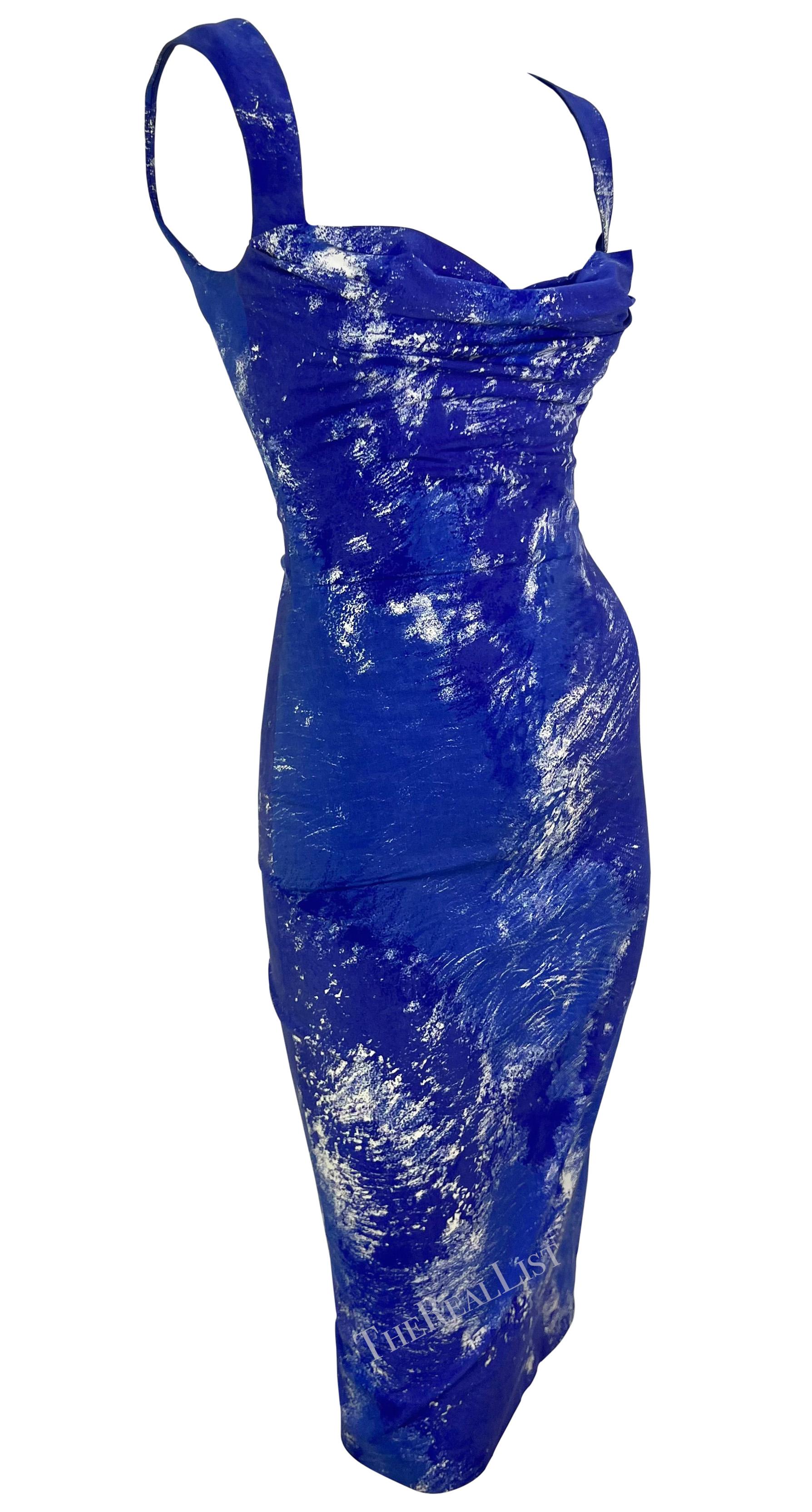 S/S 1999 Vivienne Westwood 'La Belle Hélène' Runway Corseted Blue White Dress For Sale 6