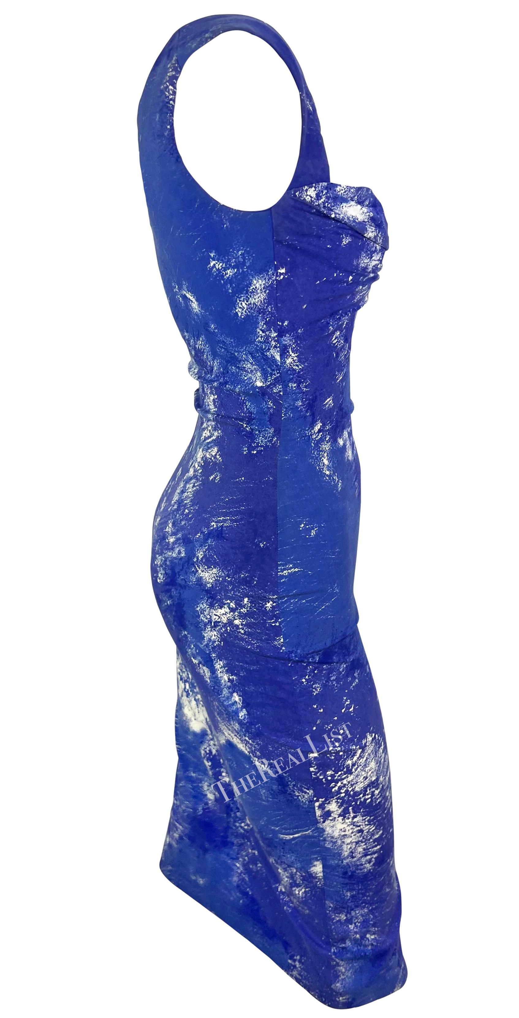 S/S 1999 Vivienne Westwood 'La Belle Hélène' Runway Corseted Blue White Dress For Sale 4
