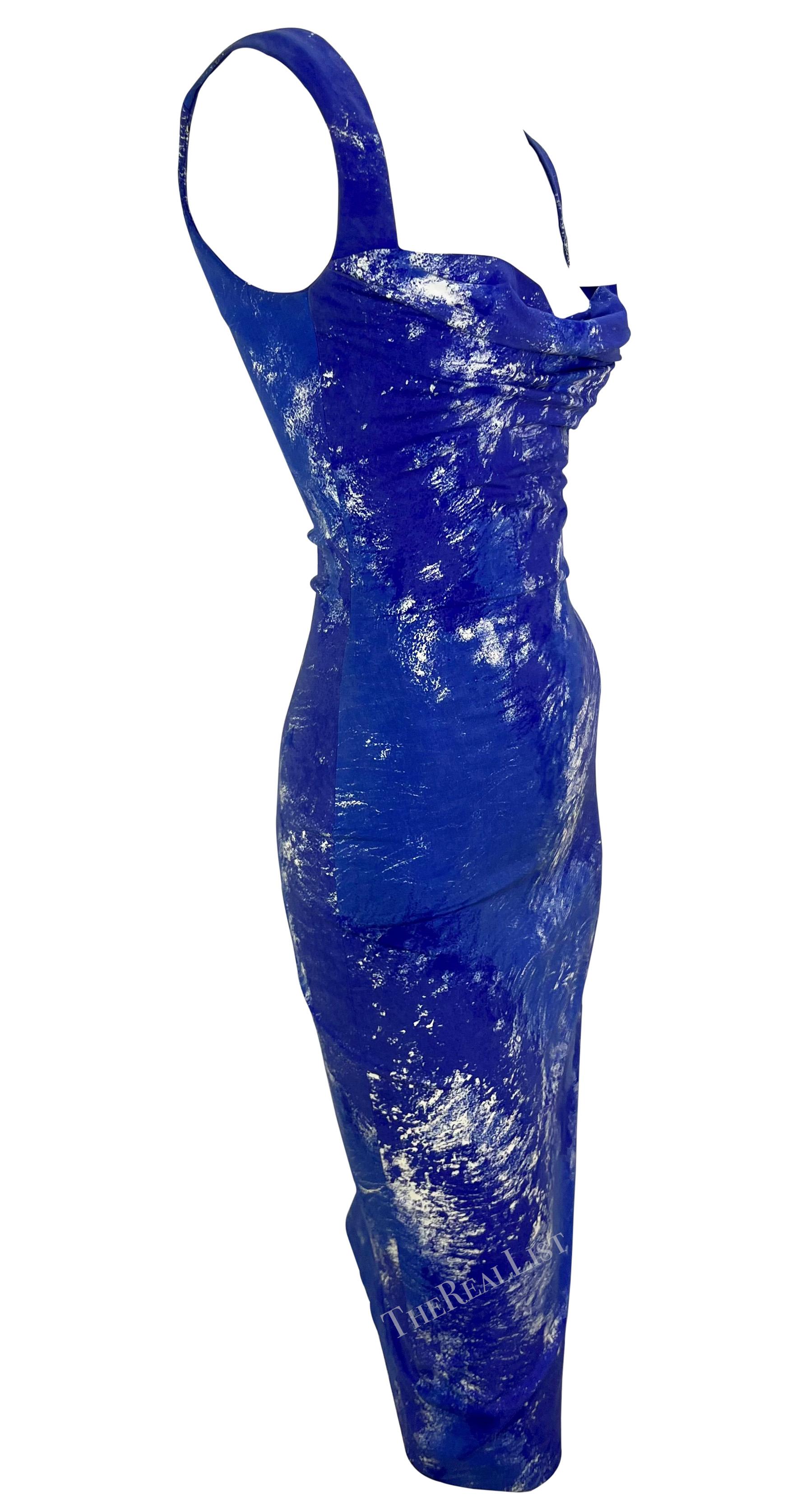 S/S 1999 Vivienne Westwood 'La Belle Hélène' Runway Corseted Blue White Dress For Sale 5