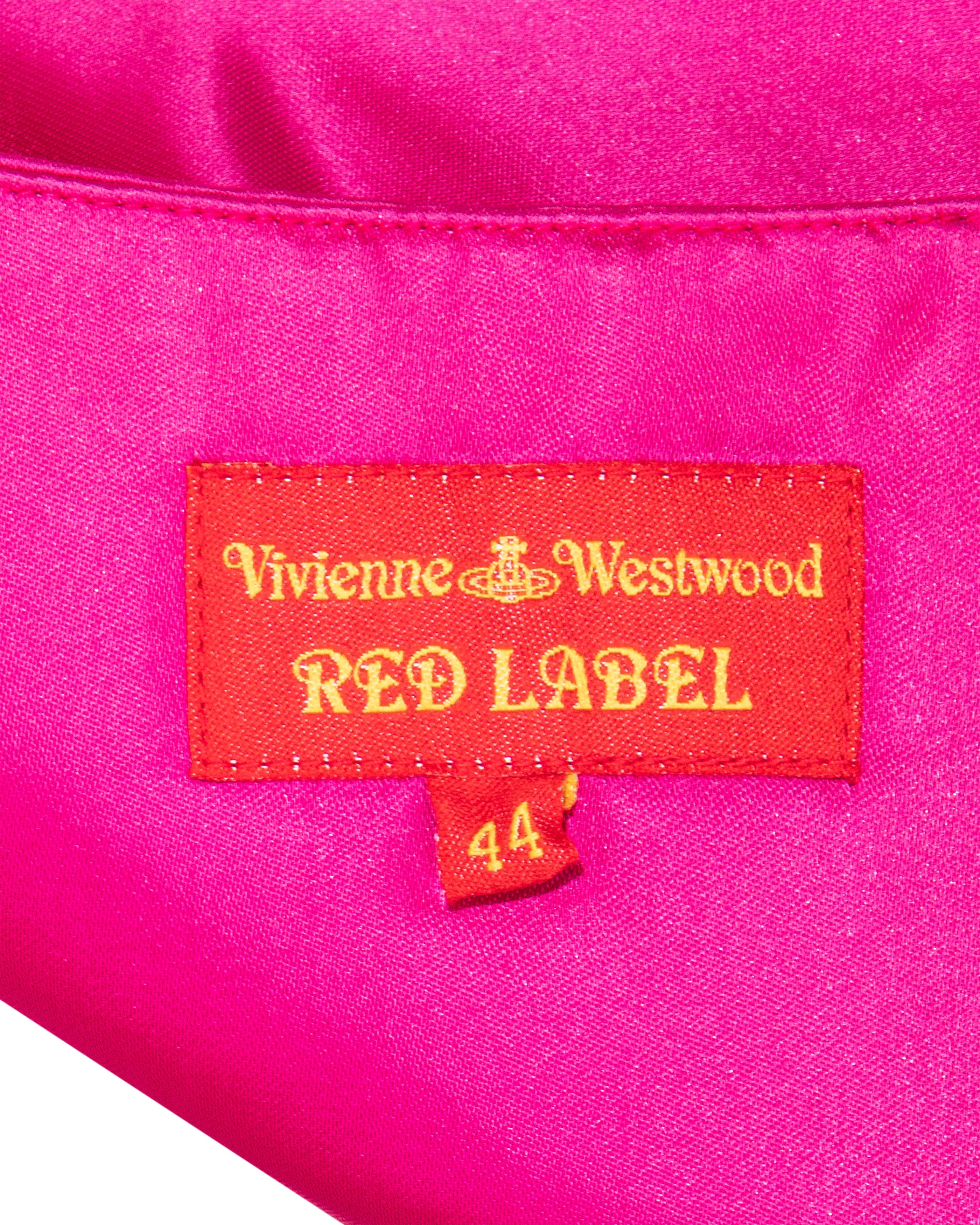 S/S 1999 Vivienne Westwood Red Label Hot Pink Silk Gown with Front Ties For Sale 3