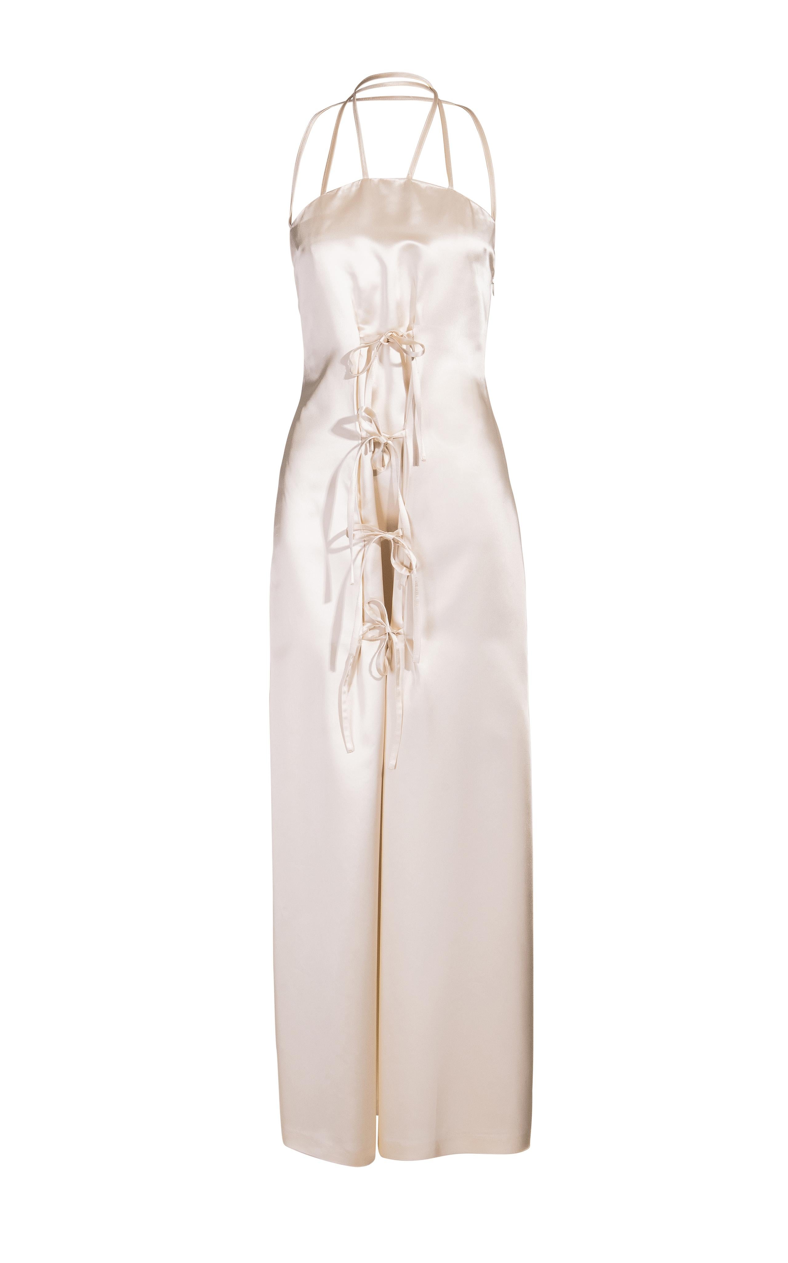 S/S 1999 Vivienne Westwood Red Label White Silk Gown with Front Ties In Good Condition In North Hollywood, CA