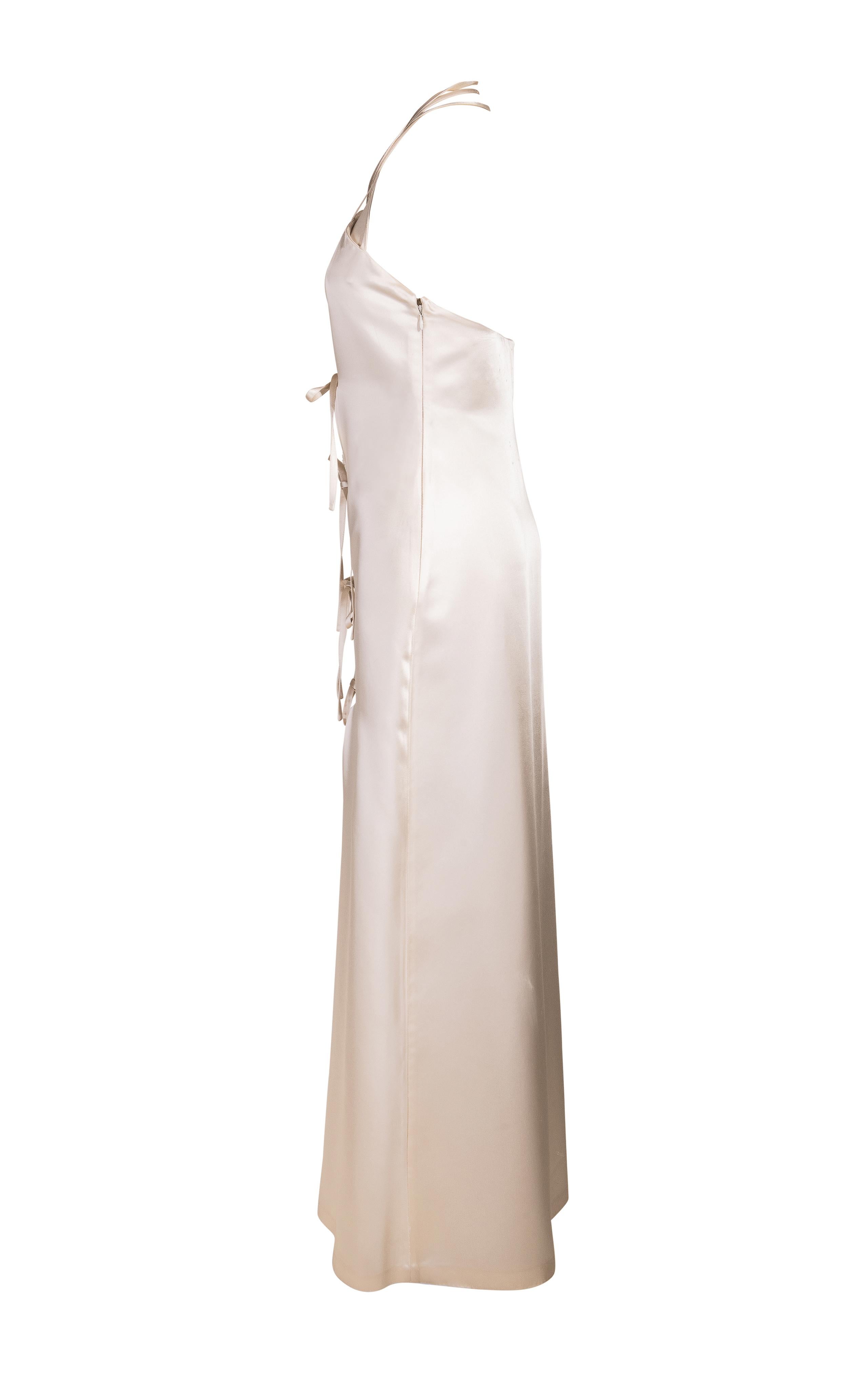 Women's S/S 1999 Vivienne Westwood Red Label White Silk Gown with Front Ties