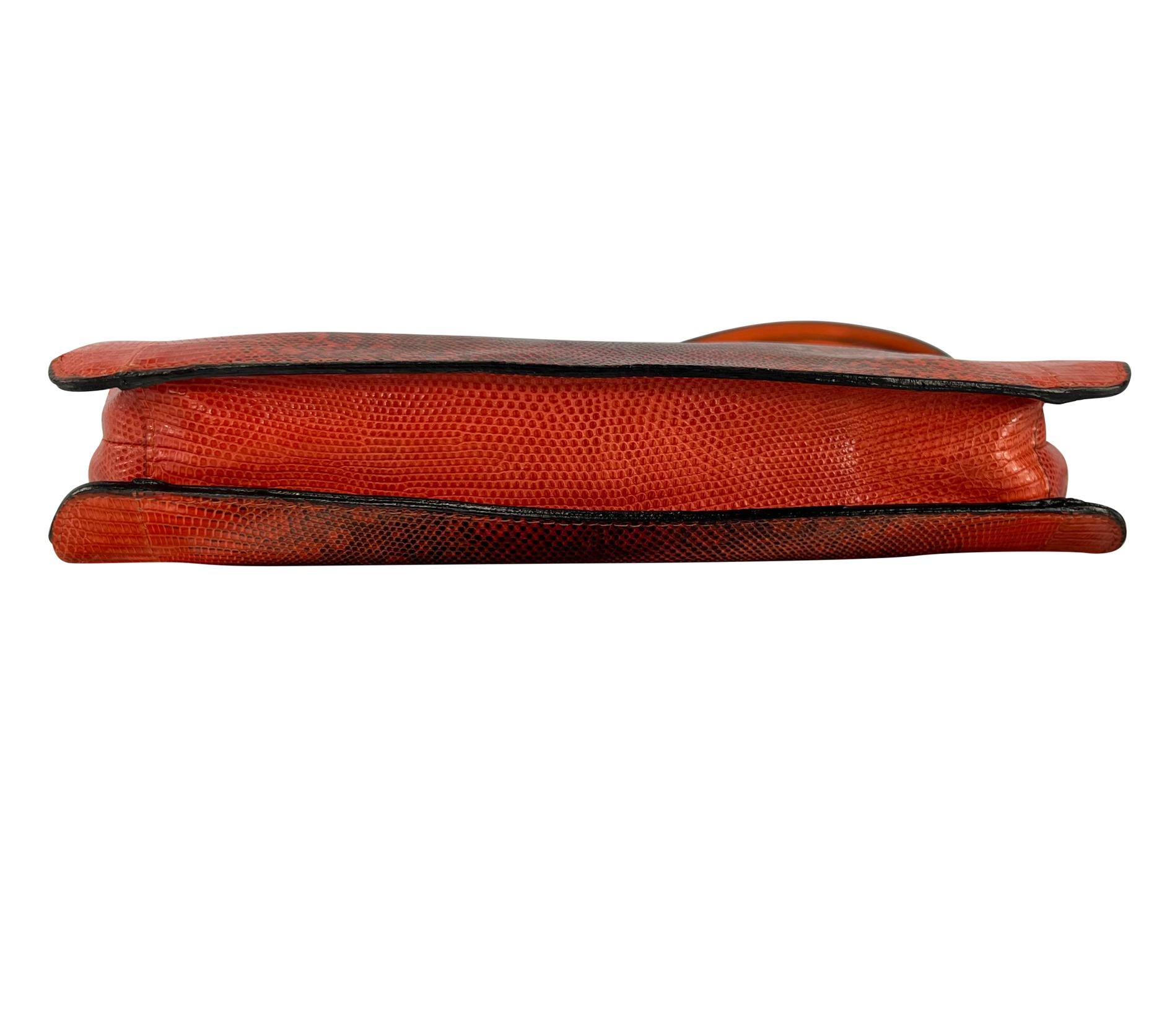 S/S 2000 Bottega Veneta Orange Genuine Ring Lizard Skin Shoulder Bag 6