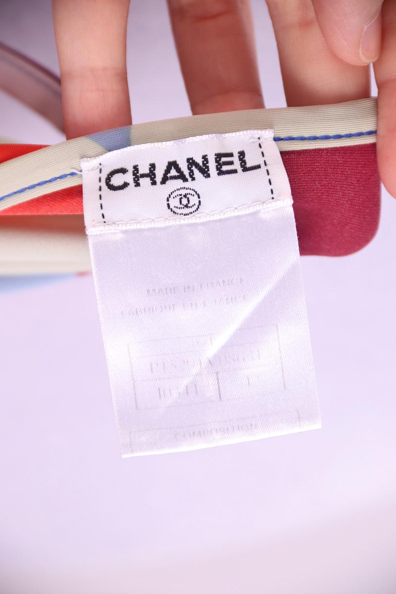 F/S 2000 Chanel Kleid 'CC' mit Blumendruck im Angebot 3