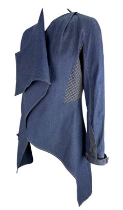 S/S 2000 Christian Dior by John Galliano Asymmetric Denim Blue Jean Coat