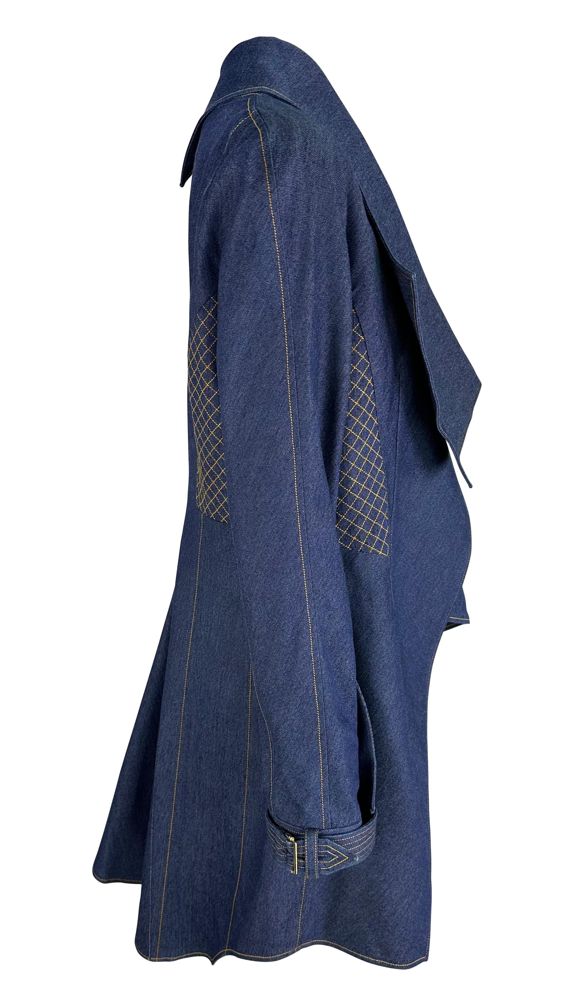 S/S 2000 Christian Dior by John Galliano Asymmetric Denim Blue Jean Coat For Sale 1