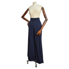 Pantalon taille haute bleu marine Christian Dior par John Galliano, P/E 2000