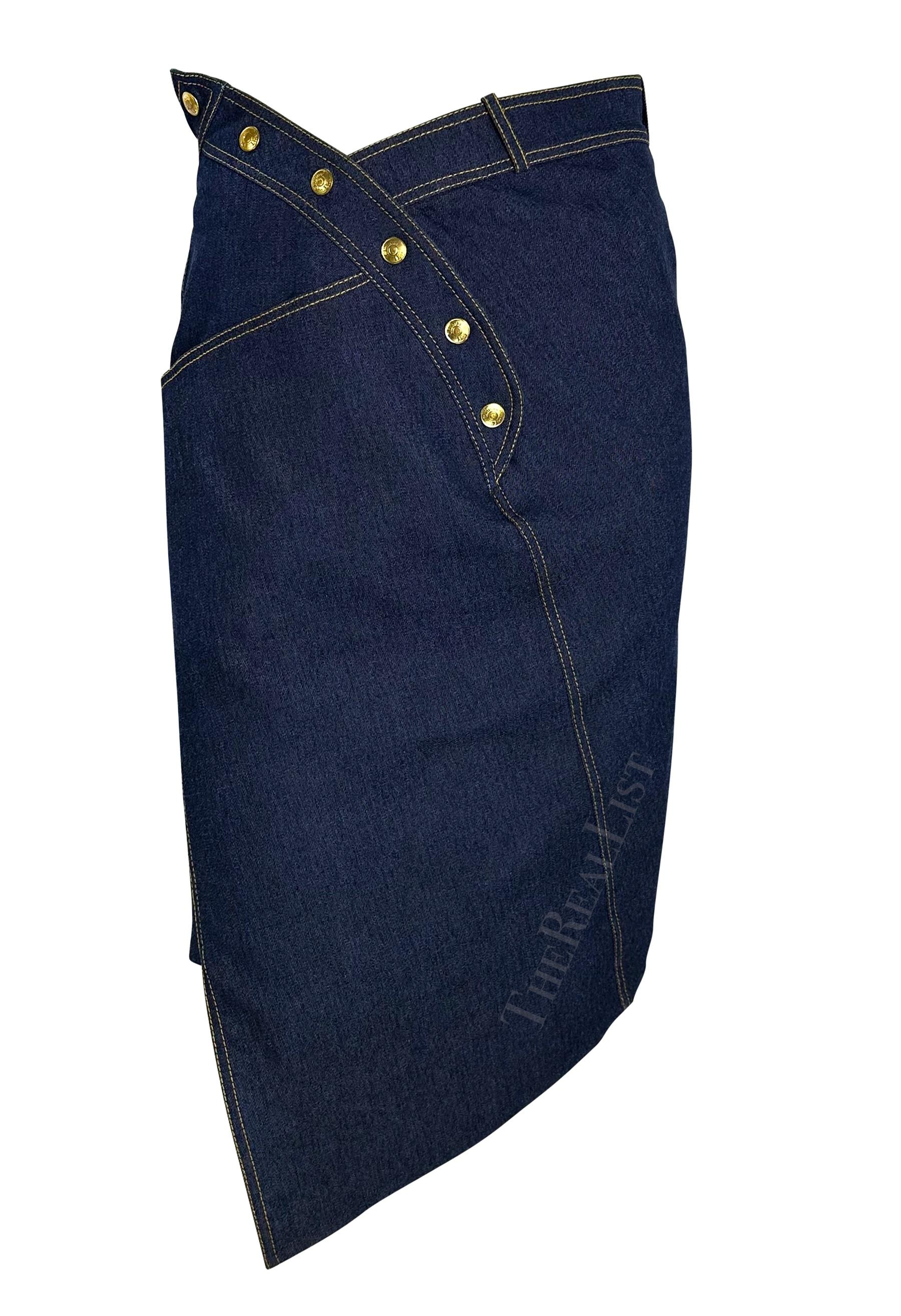 S/S 2000 Christian Dior by John Galliano Runway Denim Asymmetric Logo Skirt Set 3