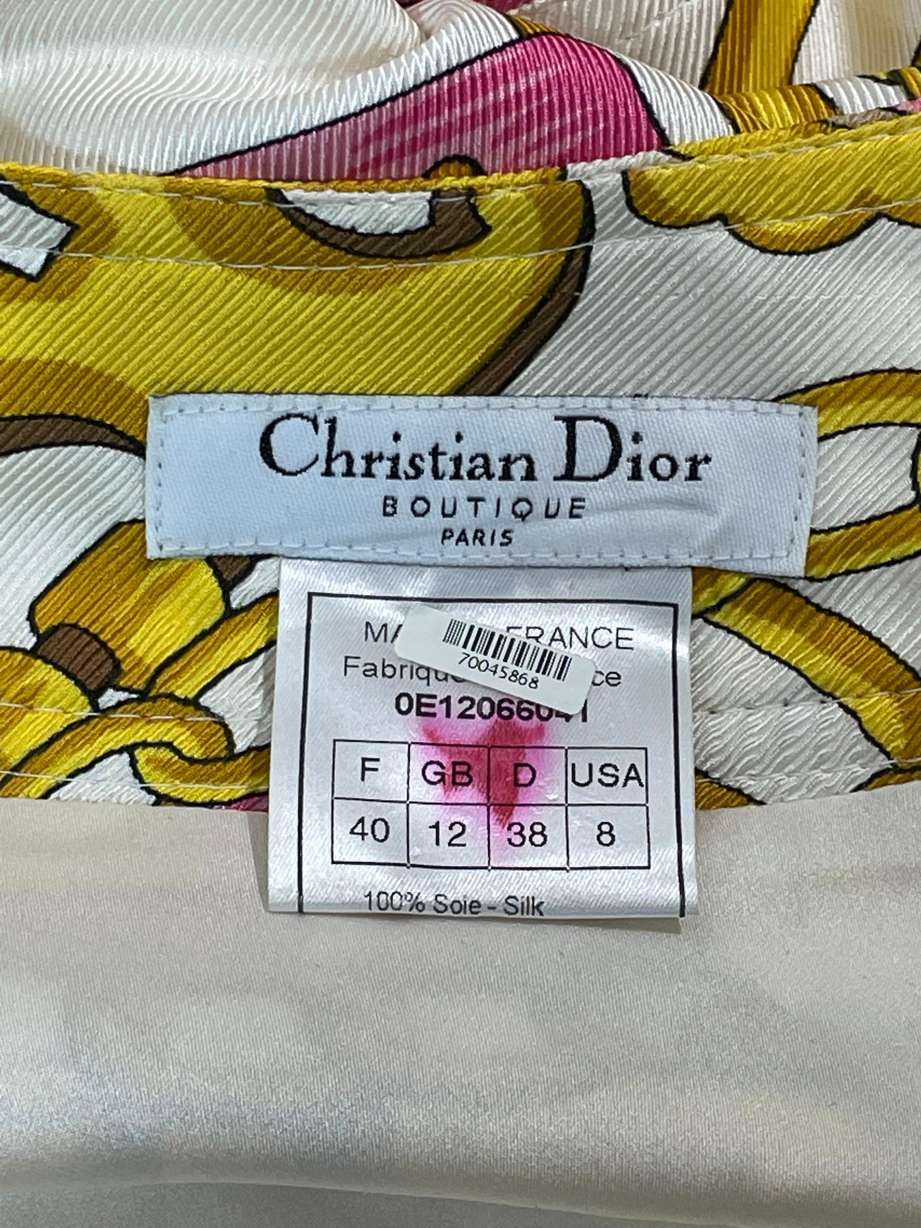 S/S 2000 Christian Dior John Galliano Pink Saddle Dress w Gold Logo Straps 1