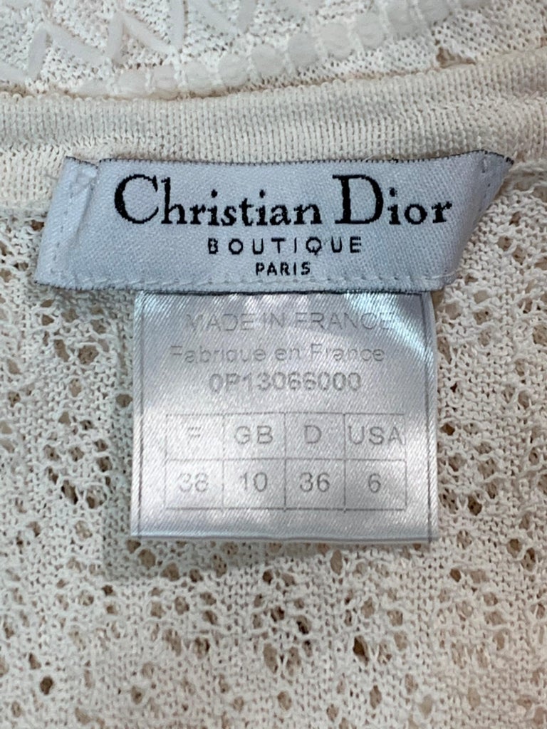 S/S 2000 Christian Dior John Galliano Sheer Ivory Knit Bodycon Mini ...