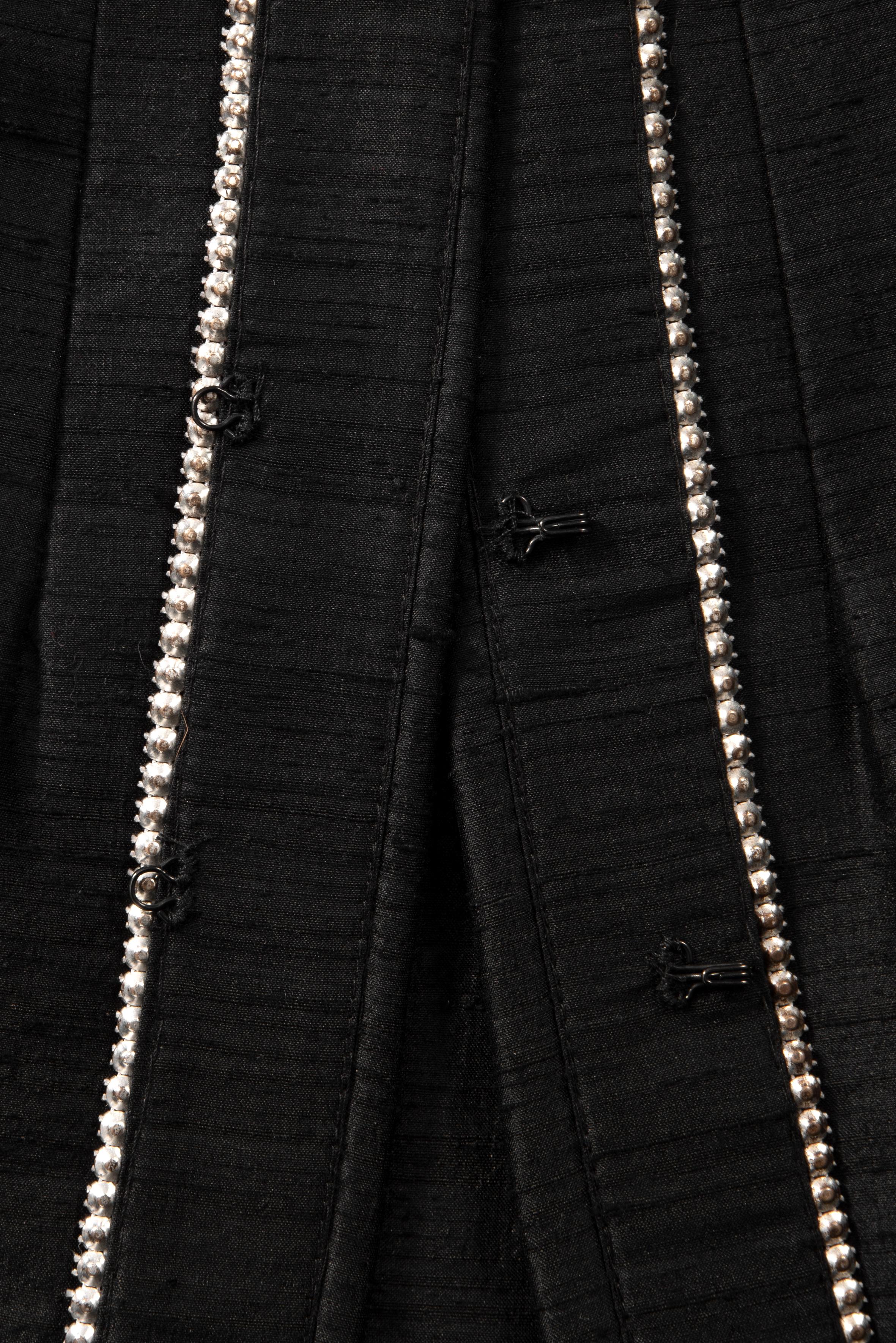 S/S 2000 DOLCE & GABBANA Black Sleeveless Rhinestone Embellished Raw Silk Top For Sale 6