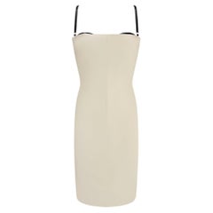S/S 2000 Dolce & Gabbana Champagne Silk Shantung Bralette Dress IT42