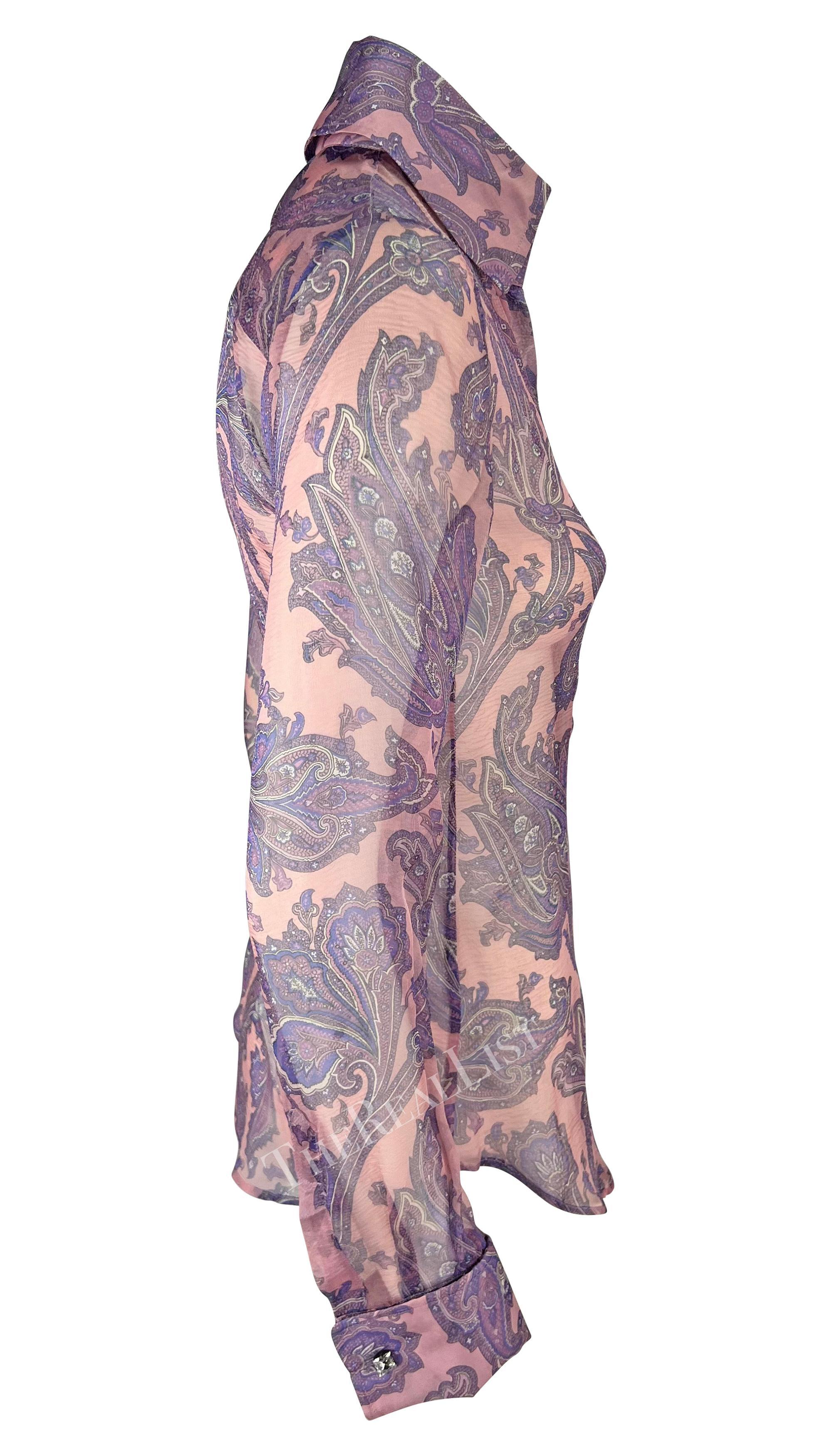 P/E 2000 Dolce & Gabbana - Top con bottoni e strass in passerella con trasparenze viola in vendita 5