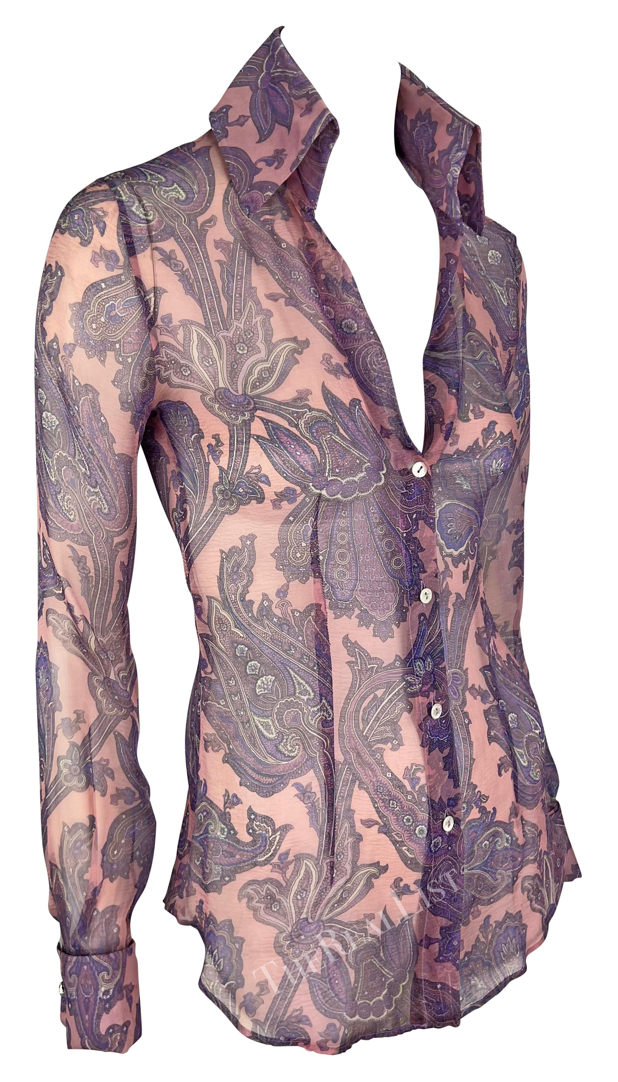 P/E 2000 Dolce & Gabbana - Top con bottoni e strass in passerella con trasparenze viola in vendita 6