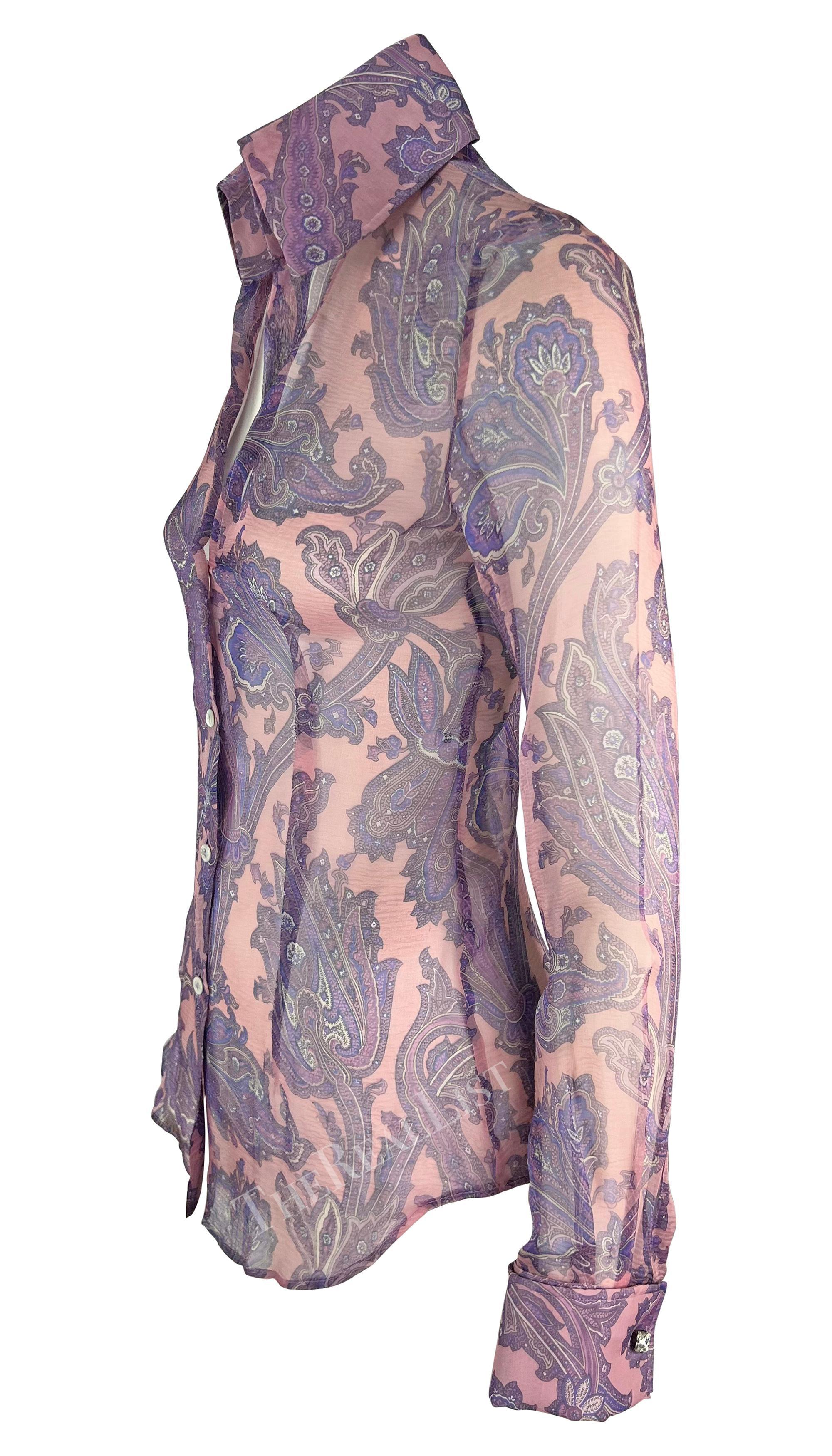 P/E 2000 Dolce & Gabbana - Top con bottoni e strass in passerella con trasparenze viola in vendita 2