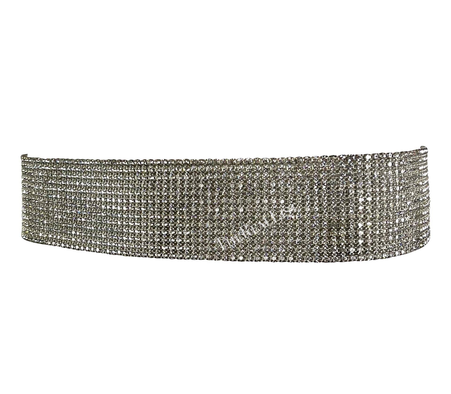 Gray S/S 2000 Dolce & Gabbana Rhinestone Clear Rhinestone Belt