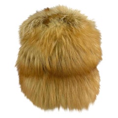 S/S 2000 Dolce & Gabbana Runway Ad Red Fox Fur Oversized Pill Box Hat