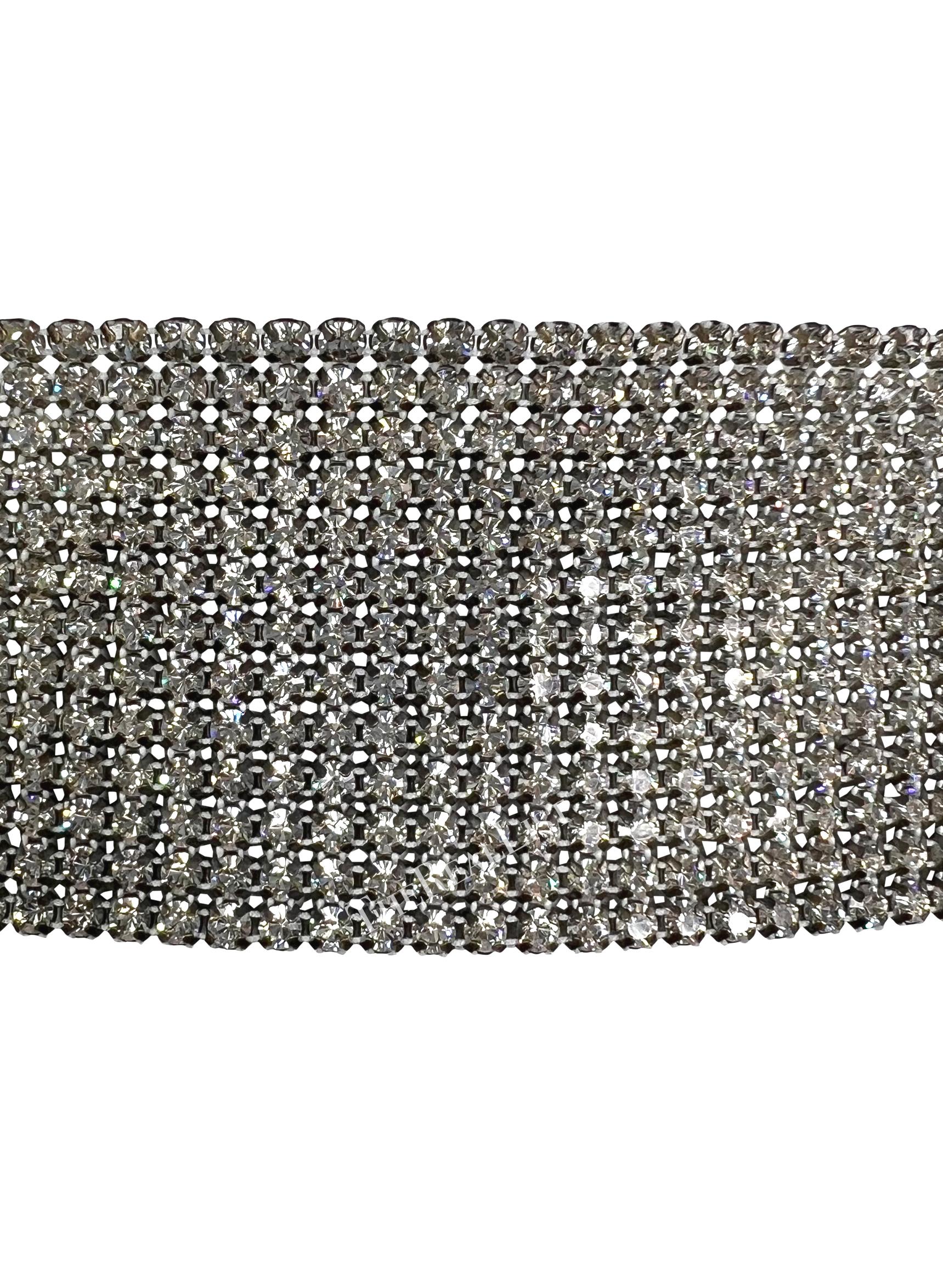 Black S/S 2000 Dolce & Gabbana Runway Swarovski Crystal Rhinestone Belt For Sale