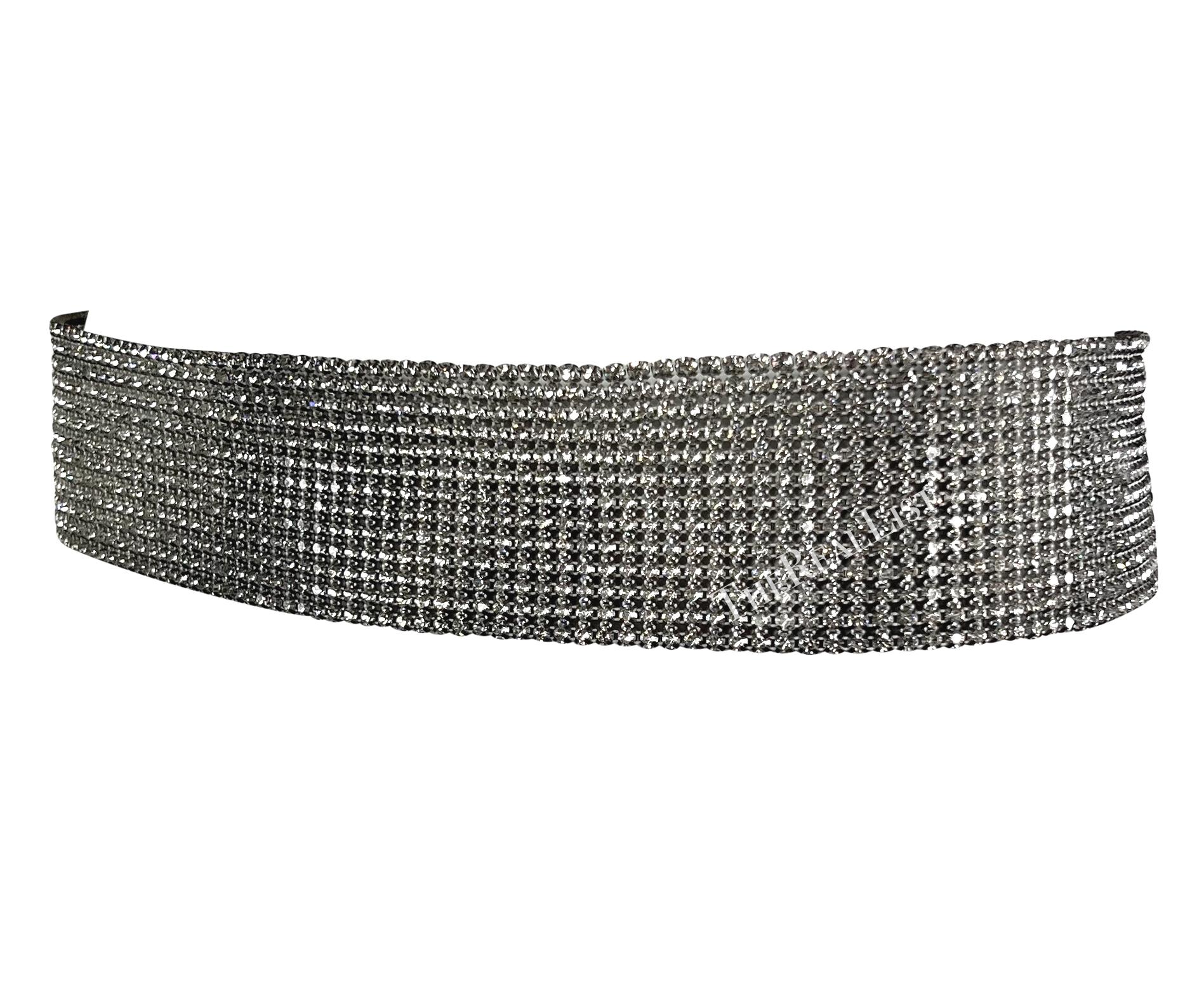 Women's S/S 2000 Dolce & Gabbana Runway Swarovski Crystal Rhinestone Belt For Sale