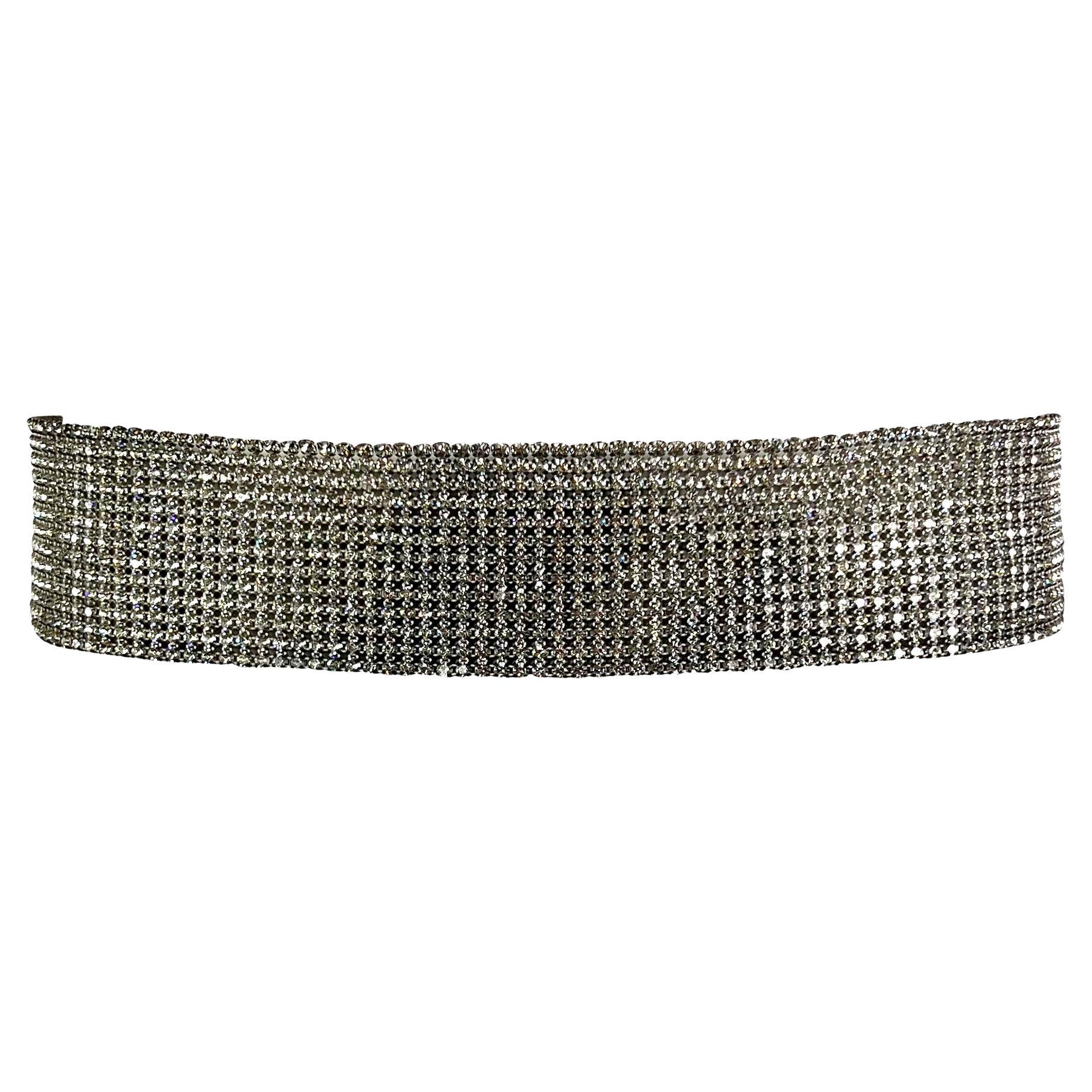 S/S 2000 Dolce & Gabbana Runway Swarovski Crystal Rhinestone Belt For Sale
