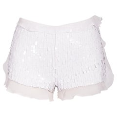 S/S 2000 Fendi by Karl Lagerfeld (Attributed) White Embellished Hot Pants
