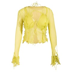 S/S 2000 Fendi by Karl Lagerfeld Yellow-Green Tie Top and Bra Set
