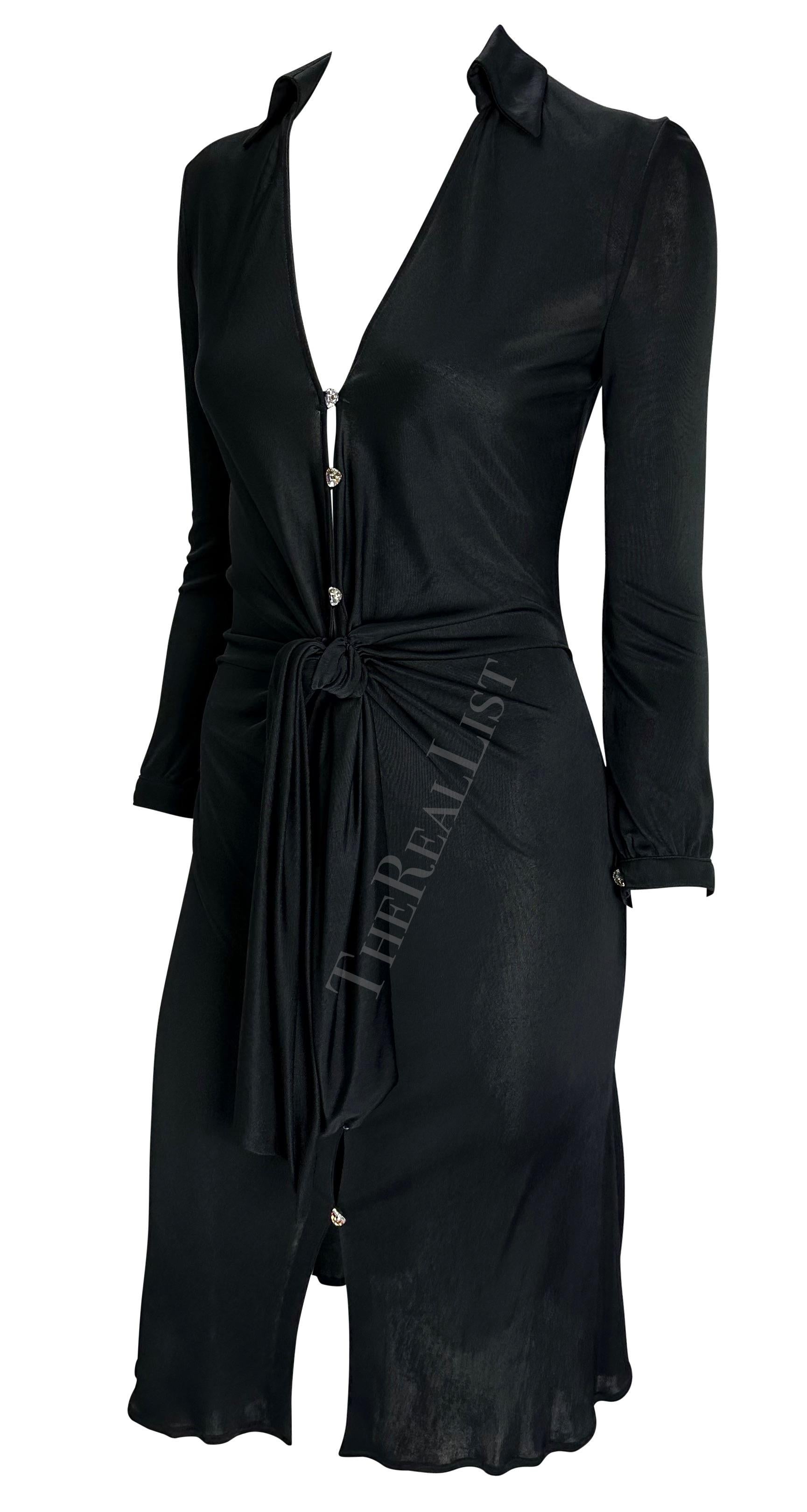 P/E 2000 Gianni Versace for Gianni Versace Nero di Donatella Versace con strass in viscosa elasticizzata in vendita 1