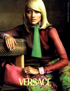 S/S 2000 Gianni Versace by Donatella Brown Velvet Rhinestone Shoulder Bag